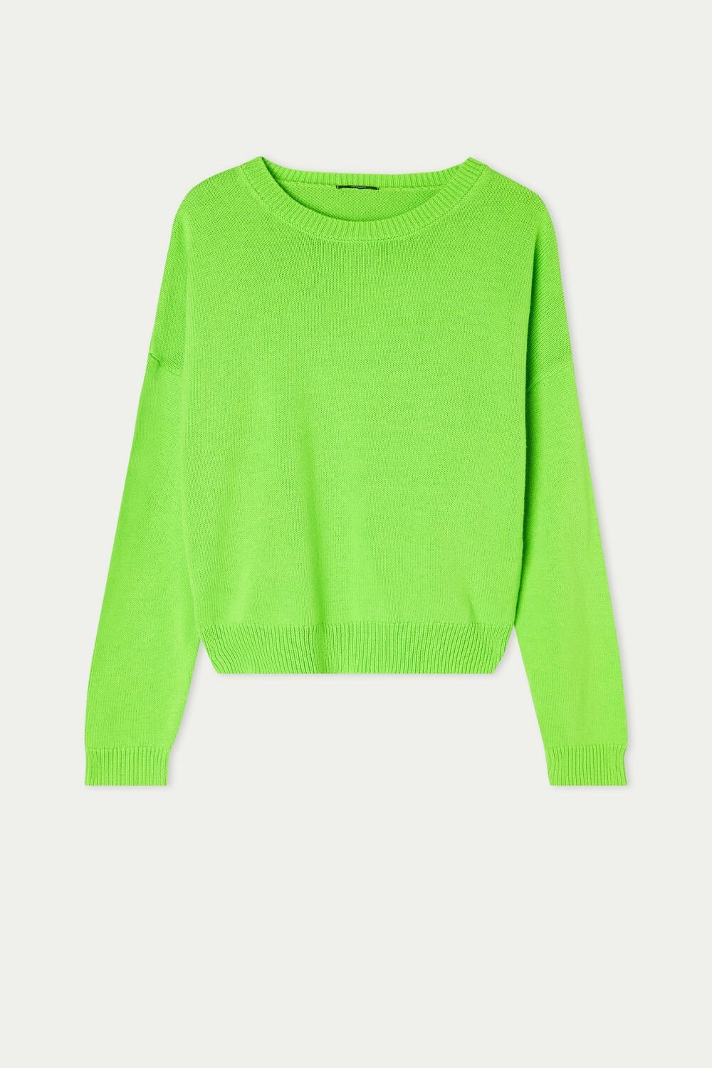 Green Apple Green 308v Tezenis Long Sleeve Crewneck Sweatshirt in Cotton | 072198-MNE