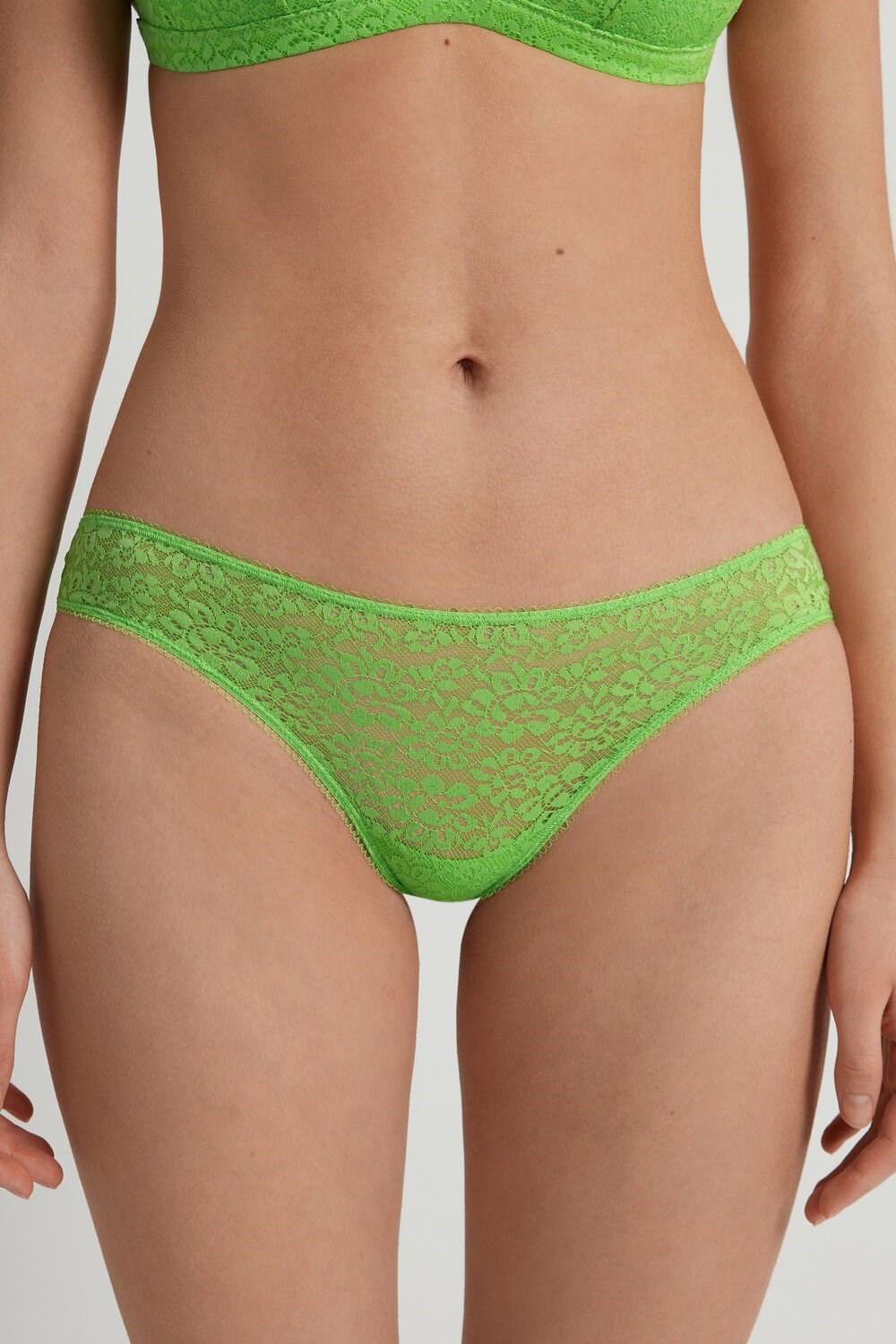 Green Apple Green 308v Tezenis Recycled Lace Brazilian Panties | 730821-QDH