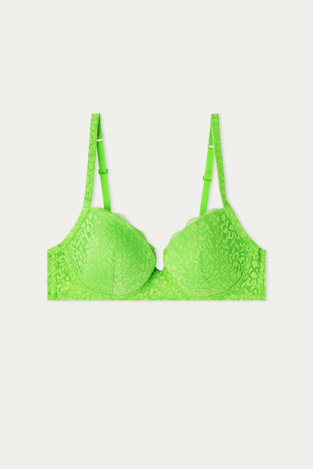 Green Apple Green 308v Tezenis Wien Recycled Lace Lightly Padded Balconette Bra | 087695-IVS