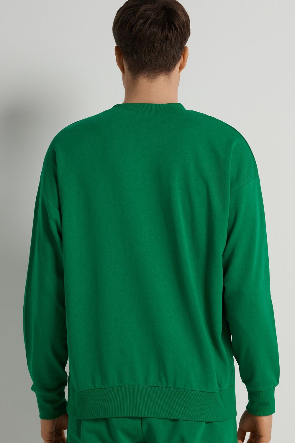 Green Bright Green 436v Tezenis Long Sleeve Crewneck Sweatshirt with Zipper Detail | 705839-YCG