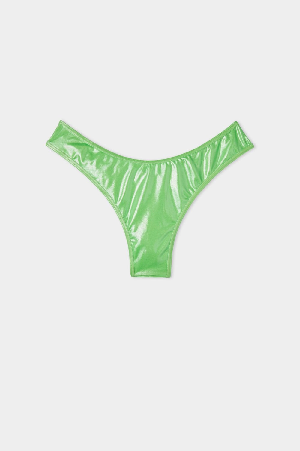 Green New Green 624v Tezenis Glossy Colors High-Cut Brazilian Bikini Bottoms | 267398-DCP