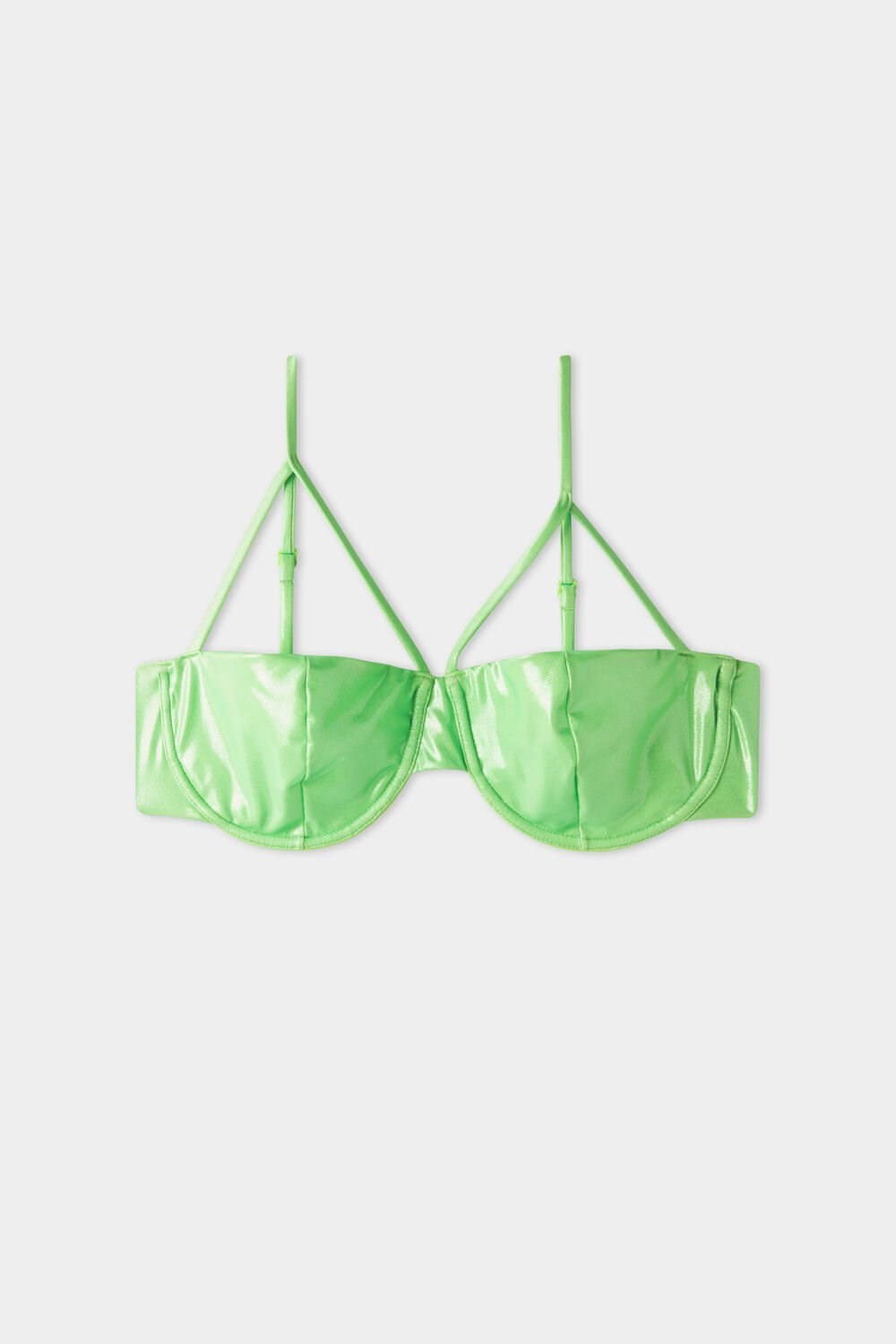 Green New Green 624v Tezenis Glossy Colors Balconette Bikini Top | 723901-IVJ