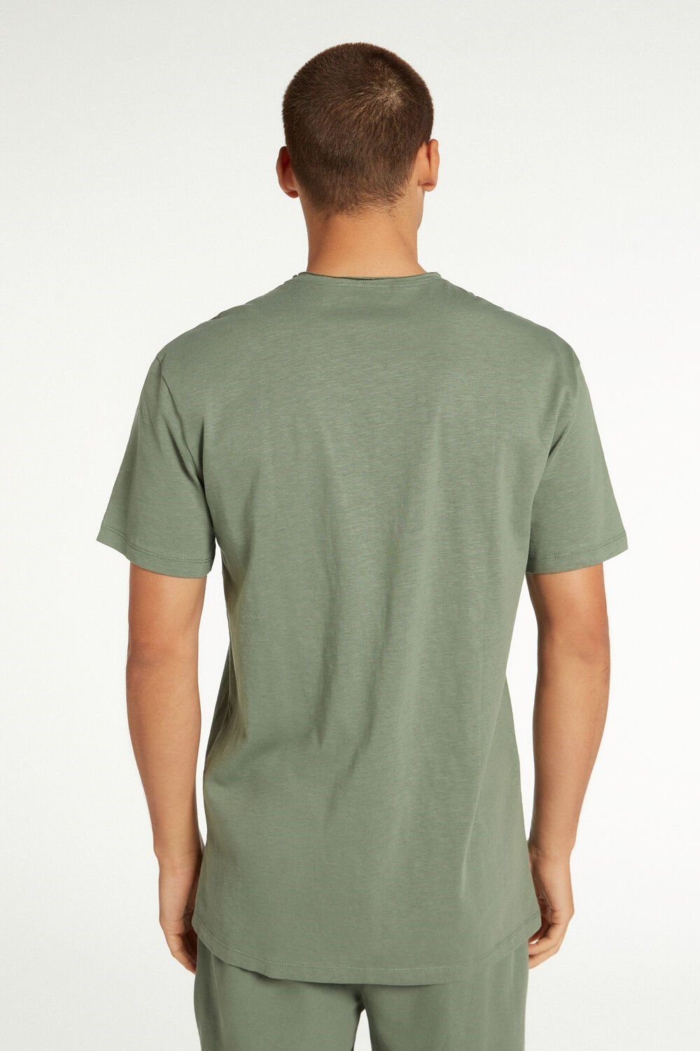 Green Soft Green 625v Tezenis Cotton T-Shirt with Breast Pocket | 567823-YFH