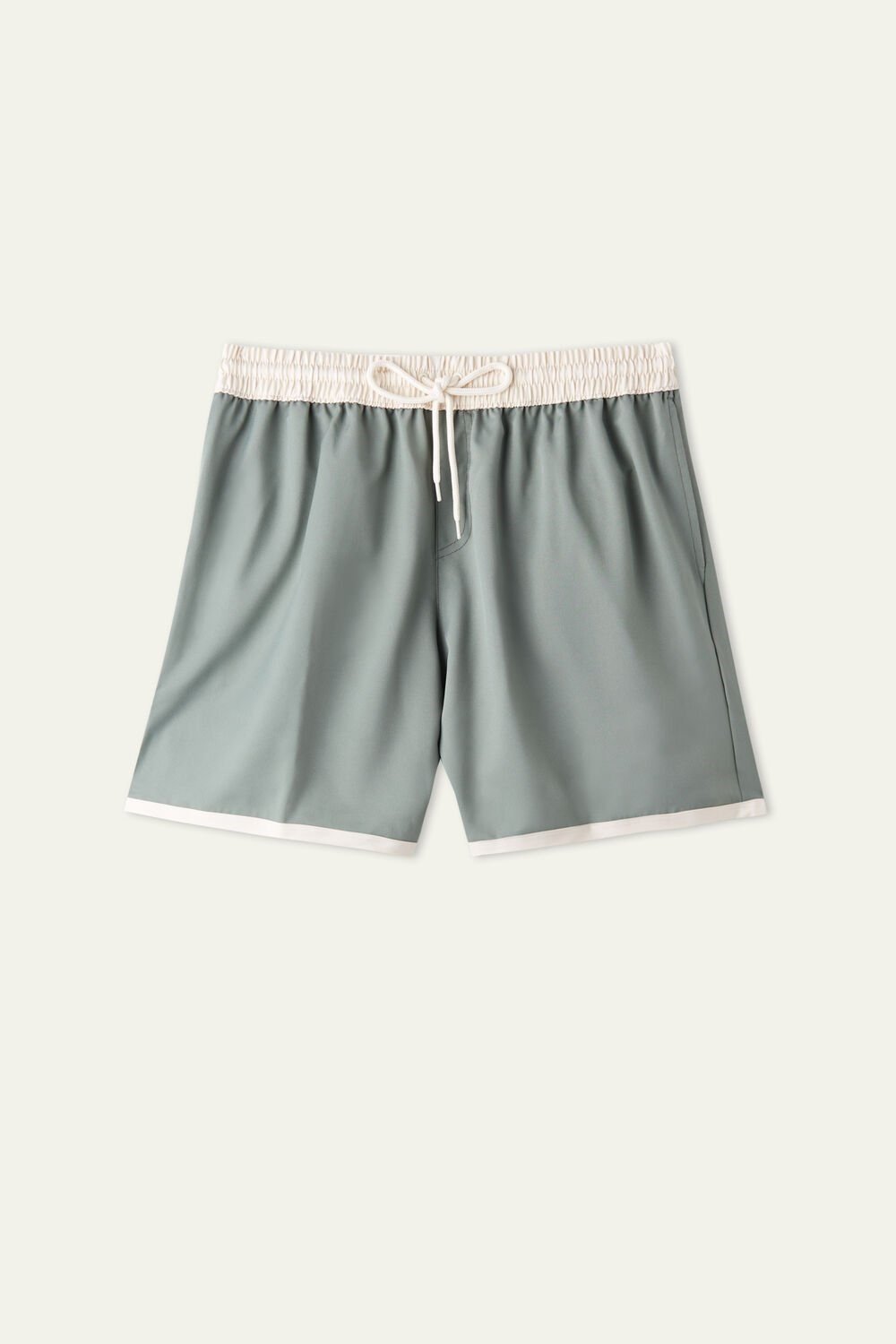 Green Soft Green 625v Tezenis Recycled Fabric Basic Contrasting Swim Trunks | 081753-BRF