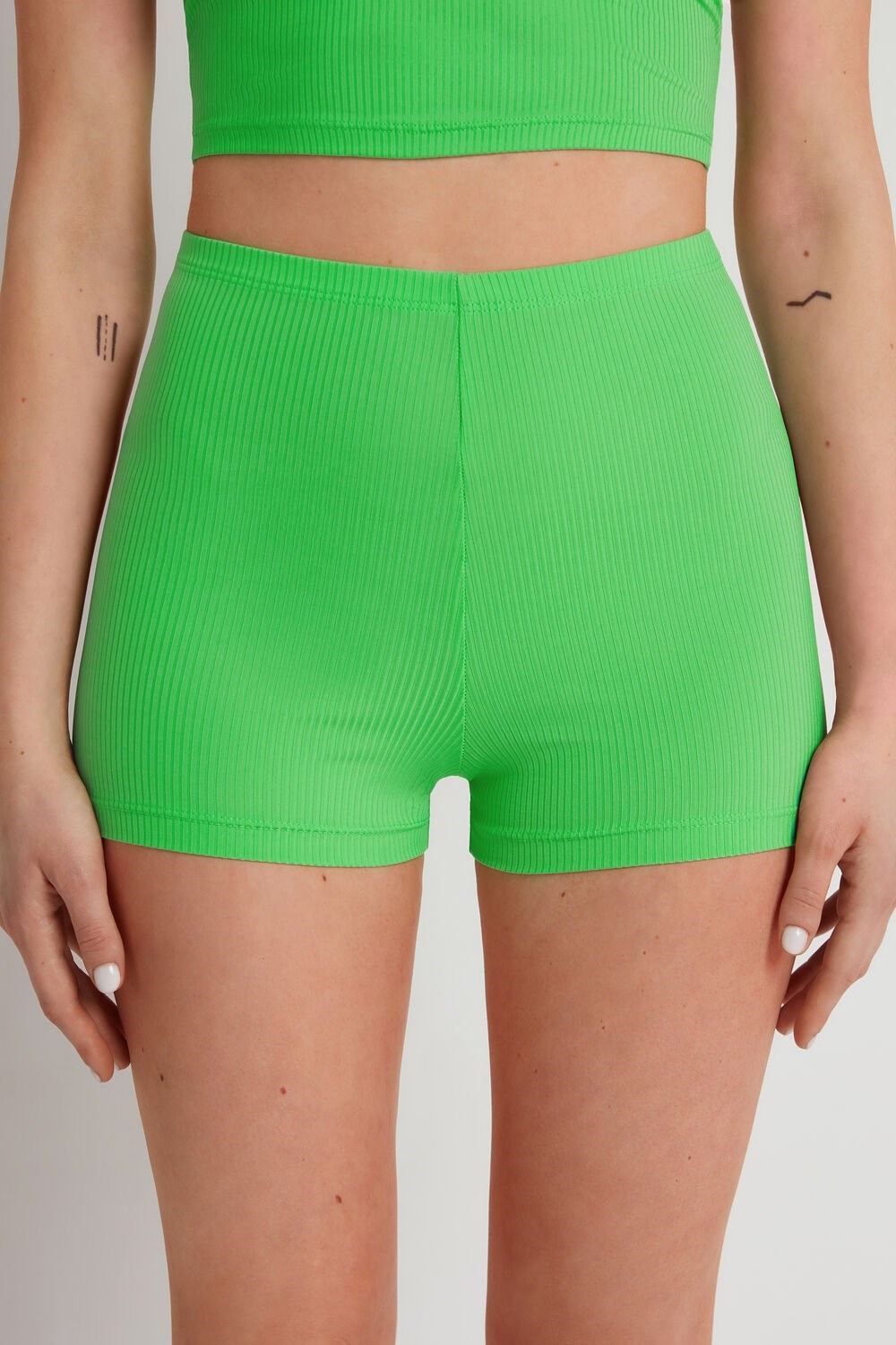 Green Vibrant Green 629v Tezenis Ribbed Microfiber Boyshorts | 521964-AJZ