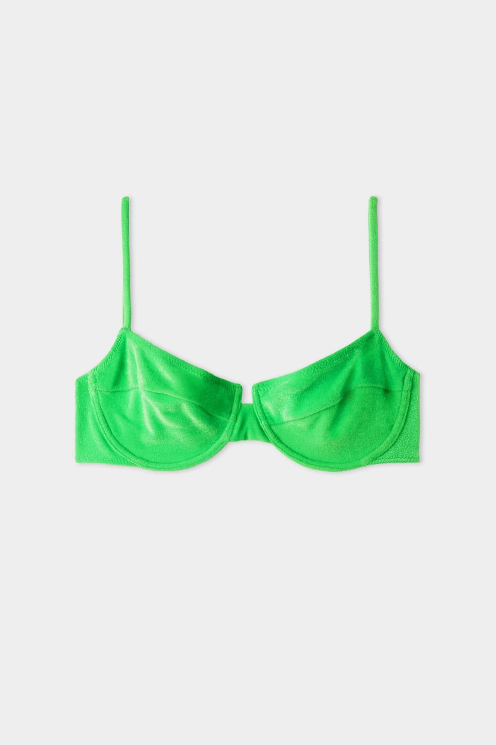 Green Vibrant Green 629v Tezenis Soft Velvet Balconette Bikini Top | 135094-QOD