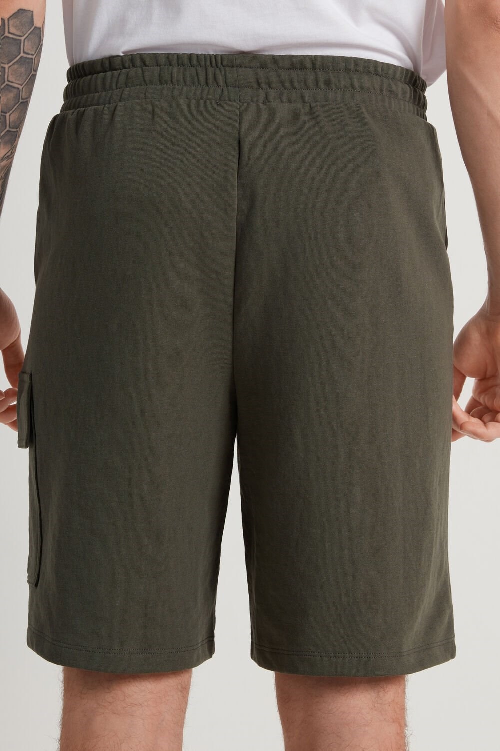 Green Winter Green 068v Tezenis Fleece Cargo Shorts | 750649-AGI