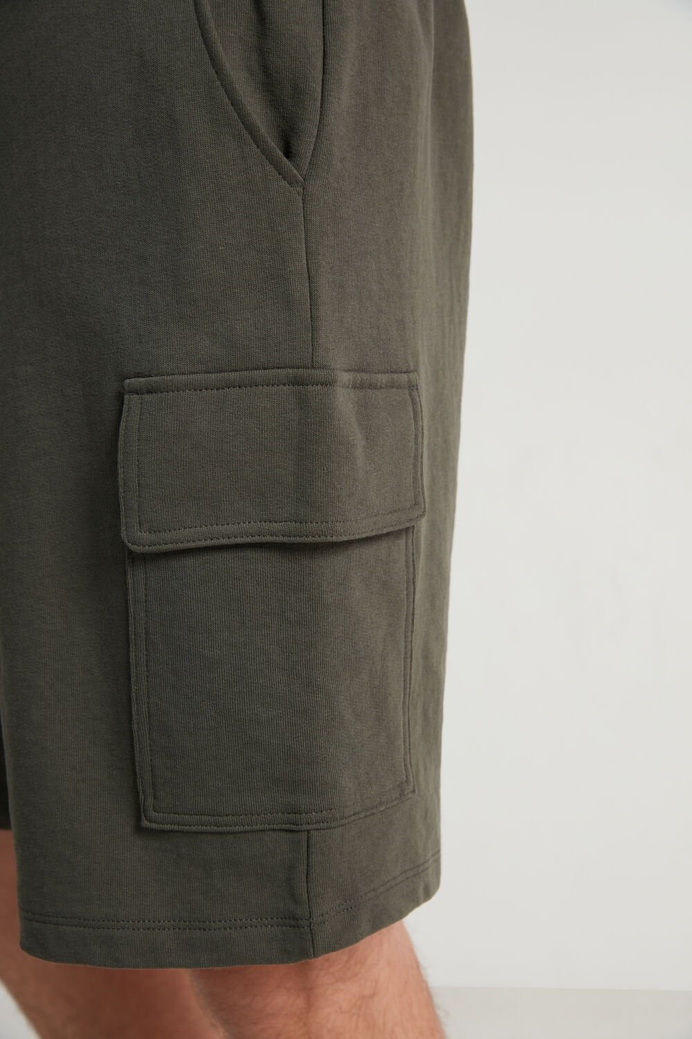 Green Winter Green 068v Tezenis Fleece Cargo Shorts | 750649-AGI