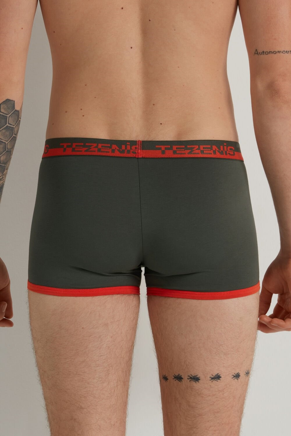 Green Winter Green/Dark Orange 438v Tezenis Cotton Boxers with Logo Elastic Band | 934218-SXV