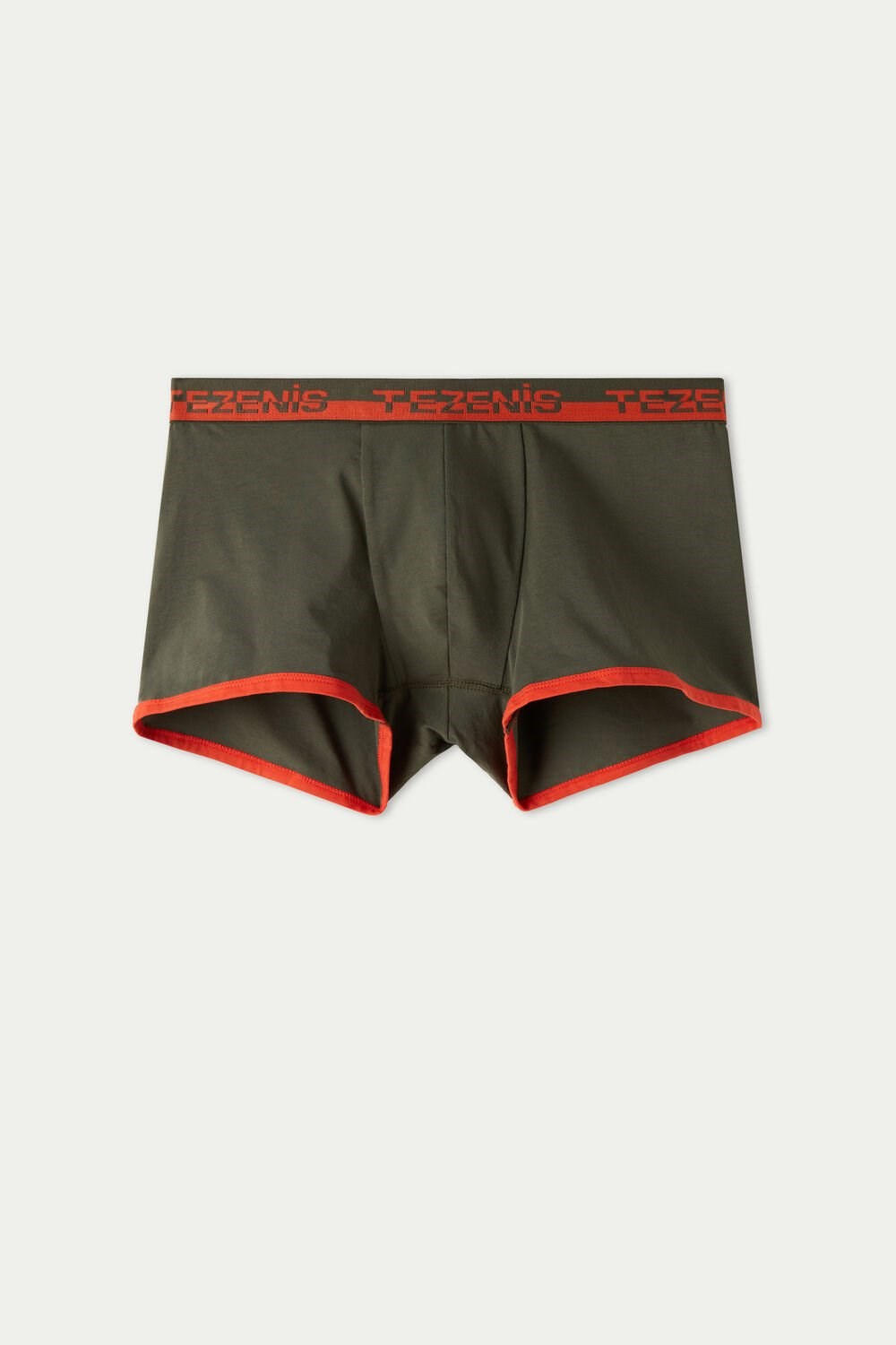 Green Winter Green/Dark Orange 438v Tezenis Cotton Boxers with Logo Elastic Band | 934218-SXV