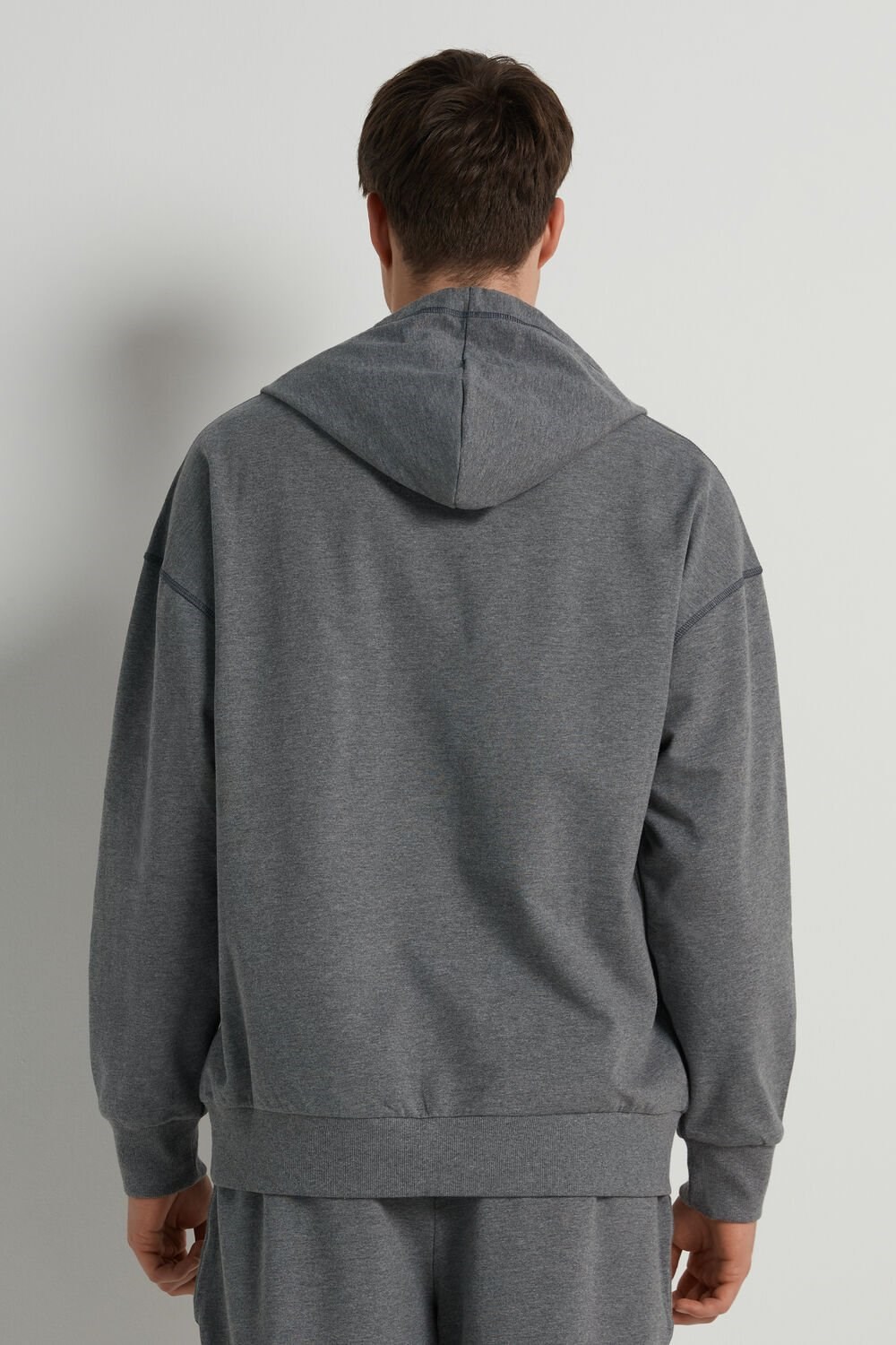 Grey Charcoal Gray Heather/Dark Gray 419v Tezenis Long Sleeve Seamed Hoodie Sweatshirt | 493152-HRX