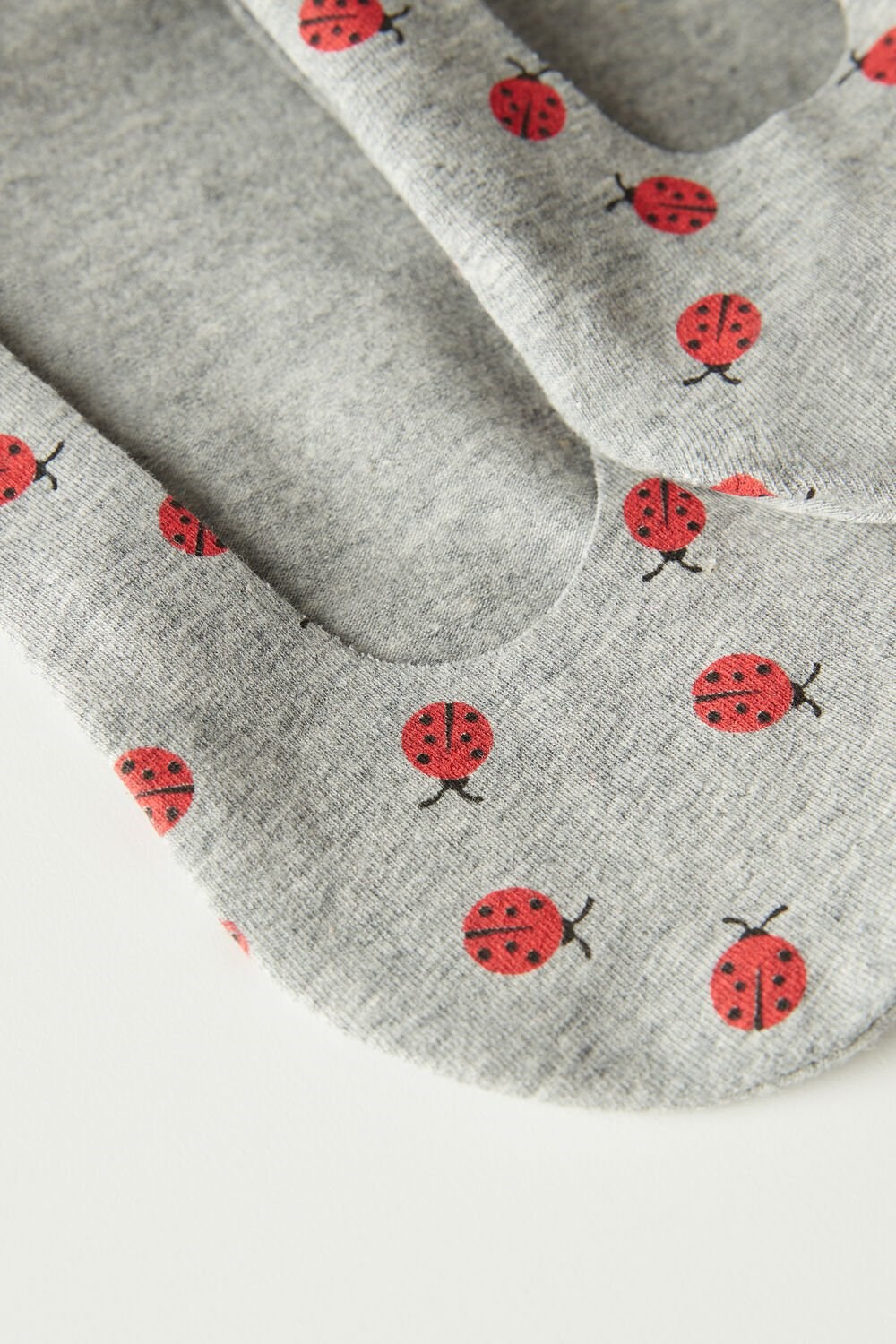 Grey Gray Ladybugs 451v Tezenis Fancy Cotton Shoe Liners | 312456-BGT