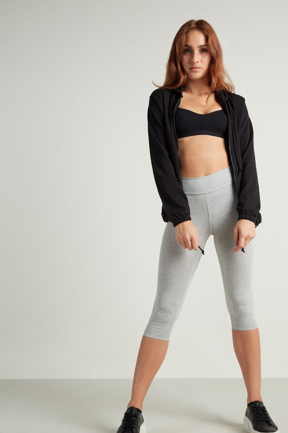 Grey Light Gray Heather 031 Tezenis Capri Leggings | 278504-EJV