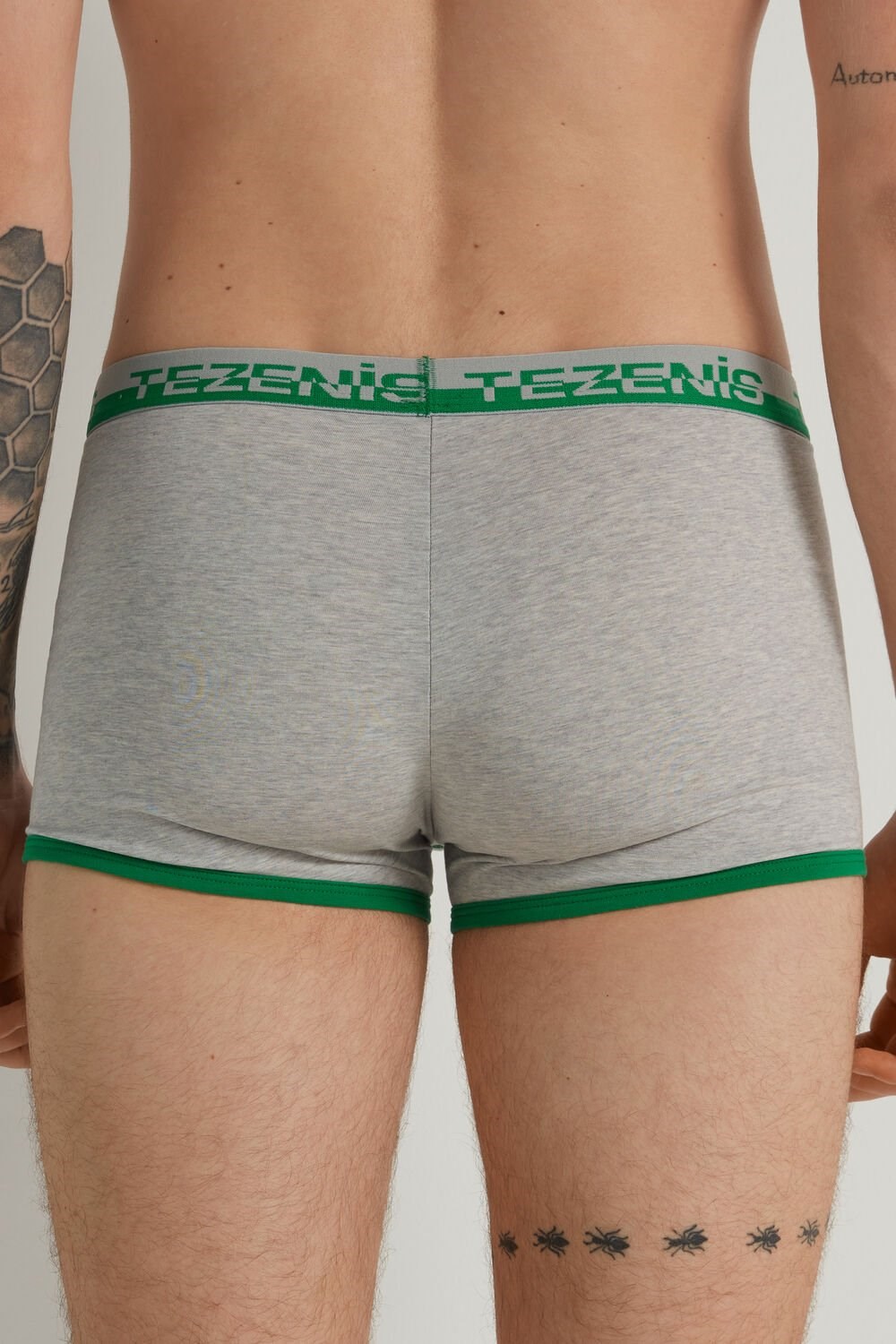 Grey Light Gray Heather California Print 421v Tezenis Printed Cotton Boxers with Logo Elastic Waistband | 961437-ZJH