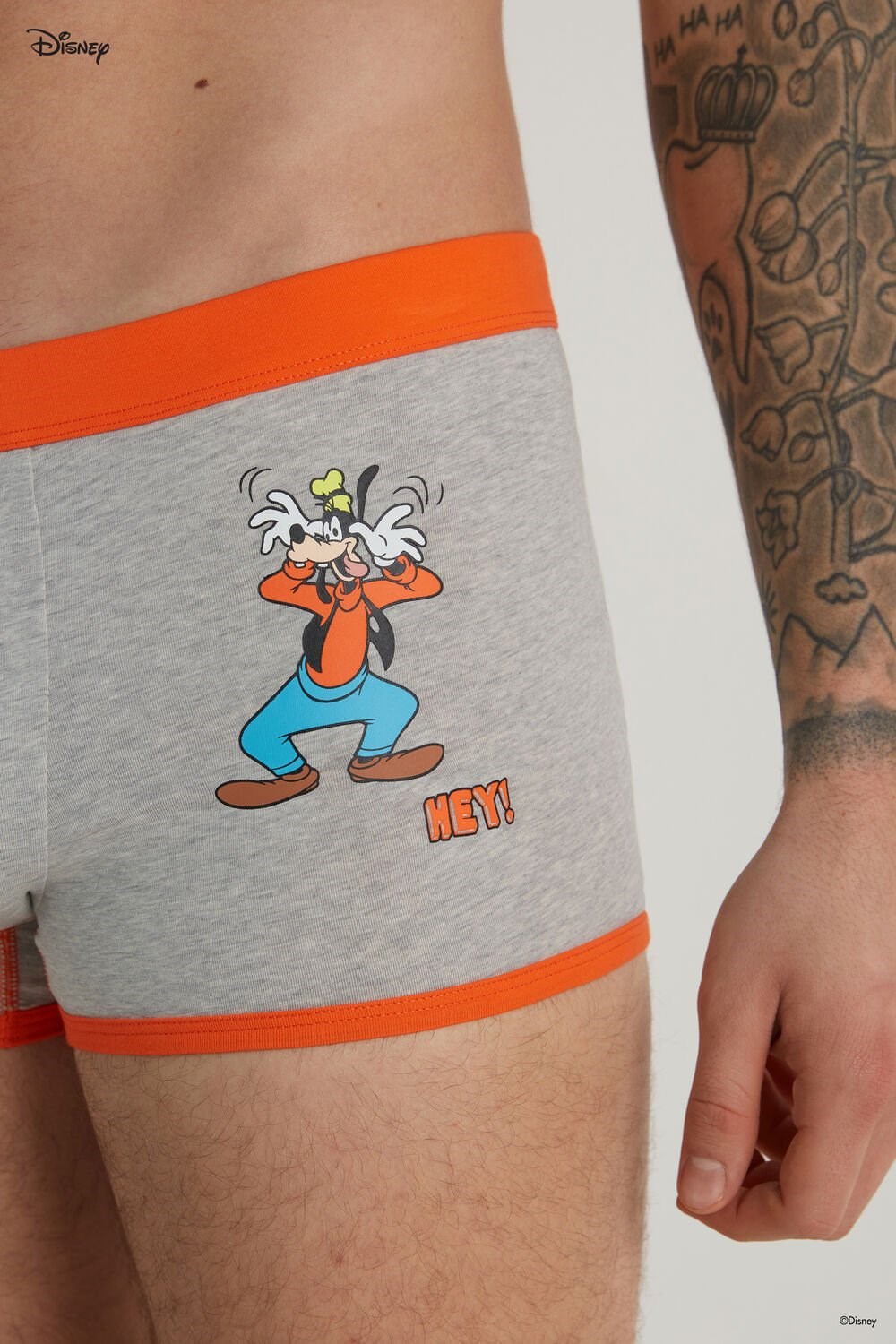 Grey Light Gray Heather Goofy Print 358v Tezenis Mickey Mouse Disney Soccer Print Cotton Boxer Briefs | 520831-LQD