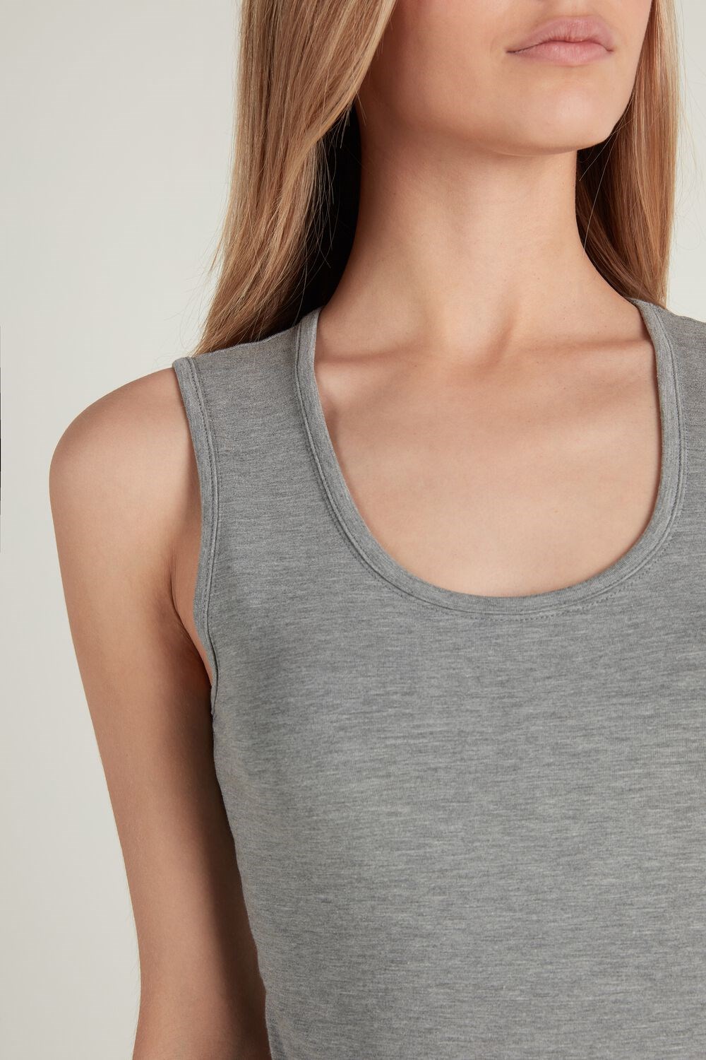 Grey Medium Gray Heather 587t Tezenis Thermal Modal Camisole | 043729-YAH