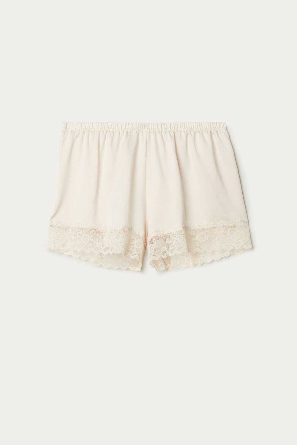 Ivory Ivory Cream 3106 Tezenis Lace and Satin Shorts | 582746-ACX