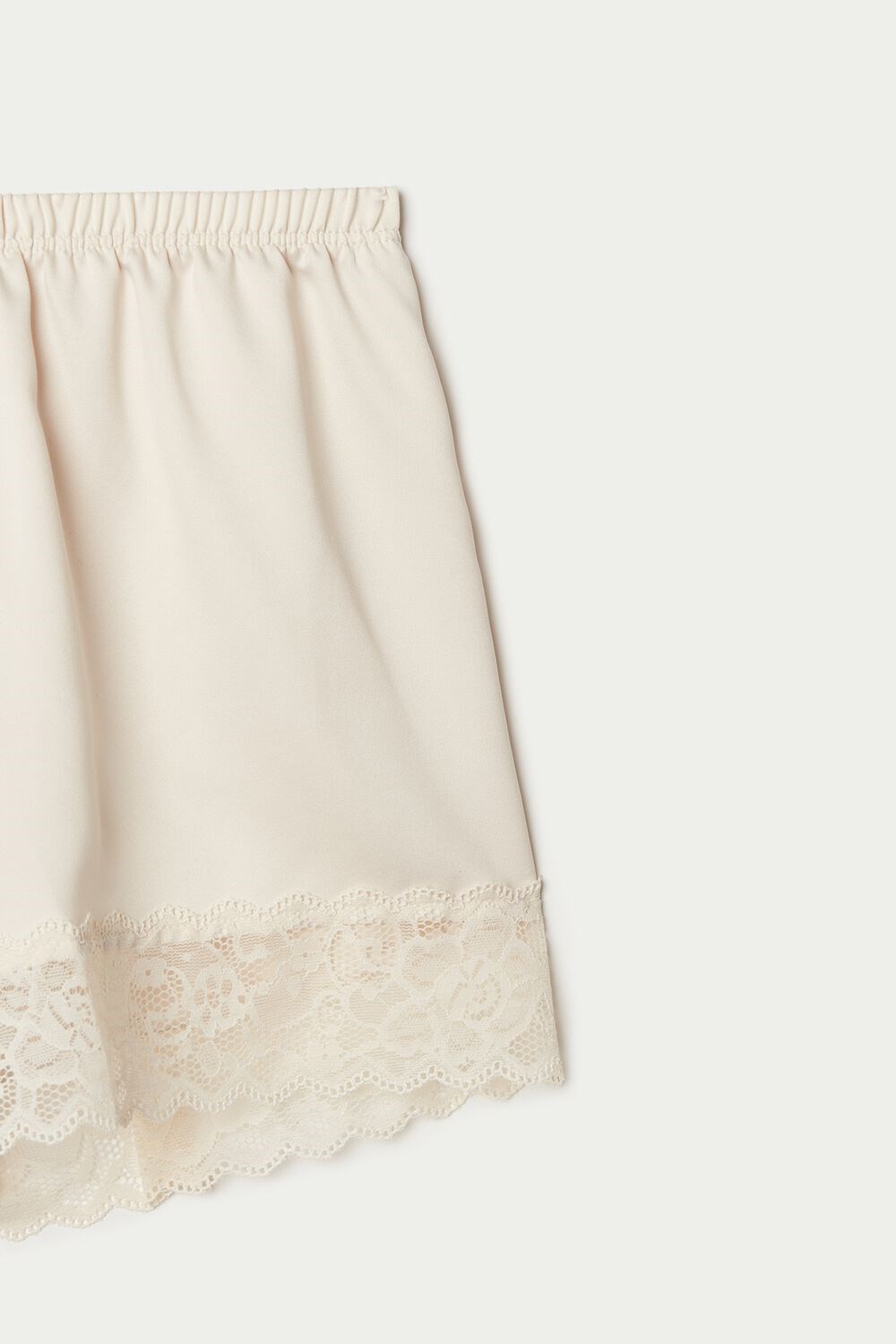 Ivory Ivory Cream 3106 Tezenis Lace and Satin Shorts | 582746-ACX