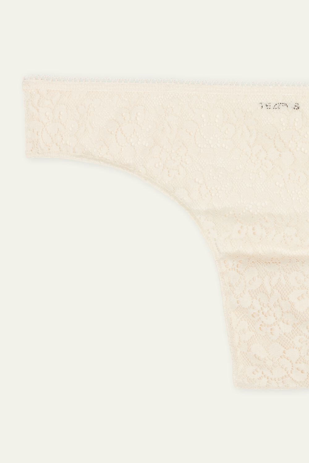 Ivory Ivory Cream 3106 Tezenis Recycled Lace Laser-Cut Microfiber Brazilian Panties | 746205-GEM