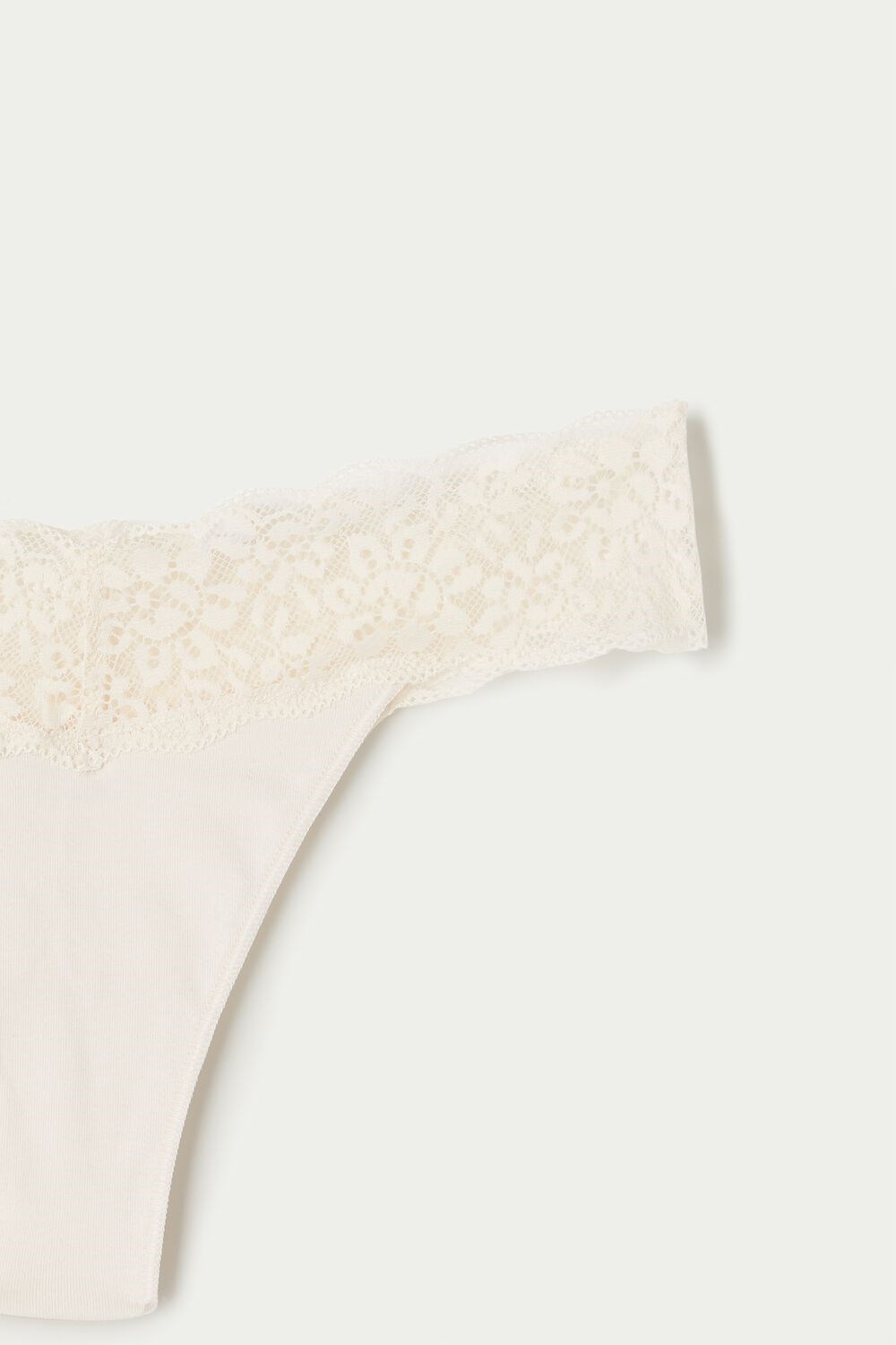 Ivory Ivory Cream 3106 Tezenis Recycled Cotton and Lace Brazilian Panties | 790638-SCG