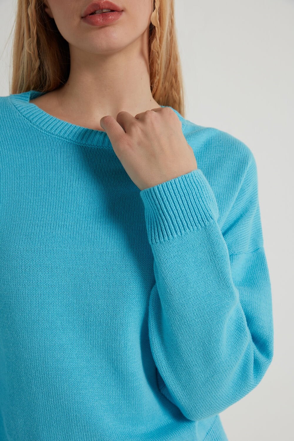 Light Blue Bright Blue 257v Tezenis Long Sleeve Crewneck Sweatshirt in Cotton | 843920-NSX