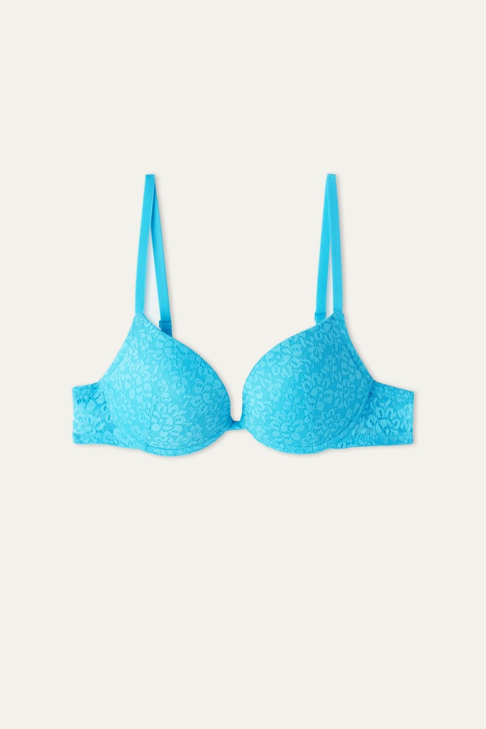 Light Blue Bright Blue 257v Tezenis Los Angeles Recycled Lace Super Push-Up Bra | 051967-HLS