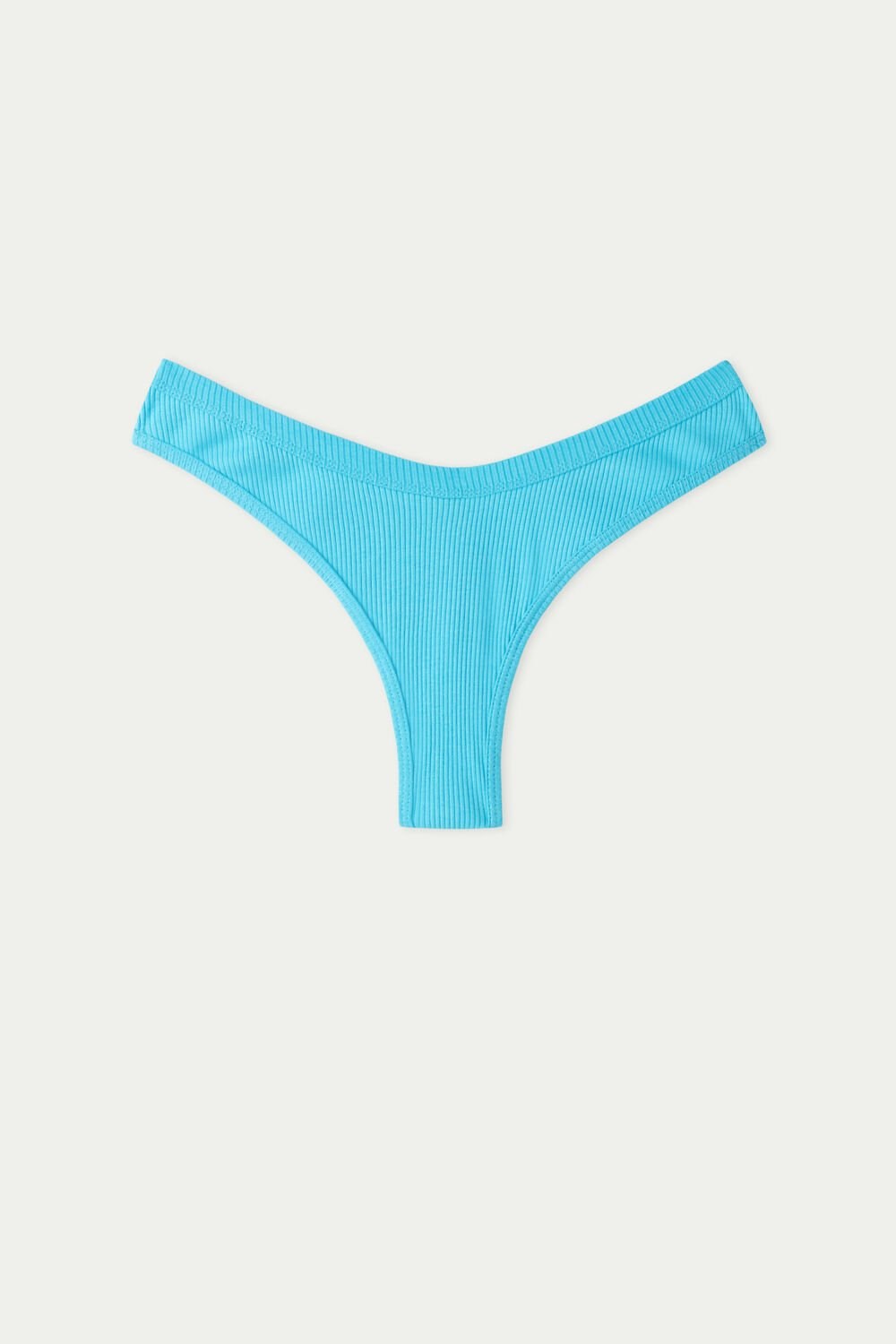 Light Blue Bright Blue 257v Tezenis Spring Rib High-Cut Cotton Brazilian Panties | 169240-AVH