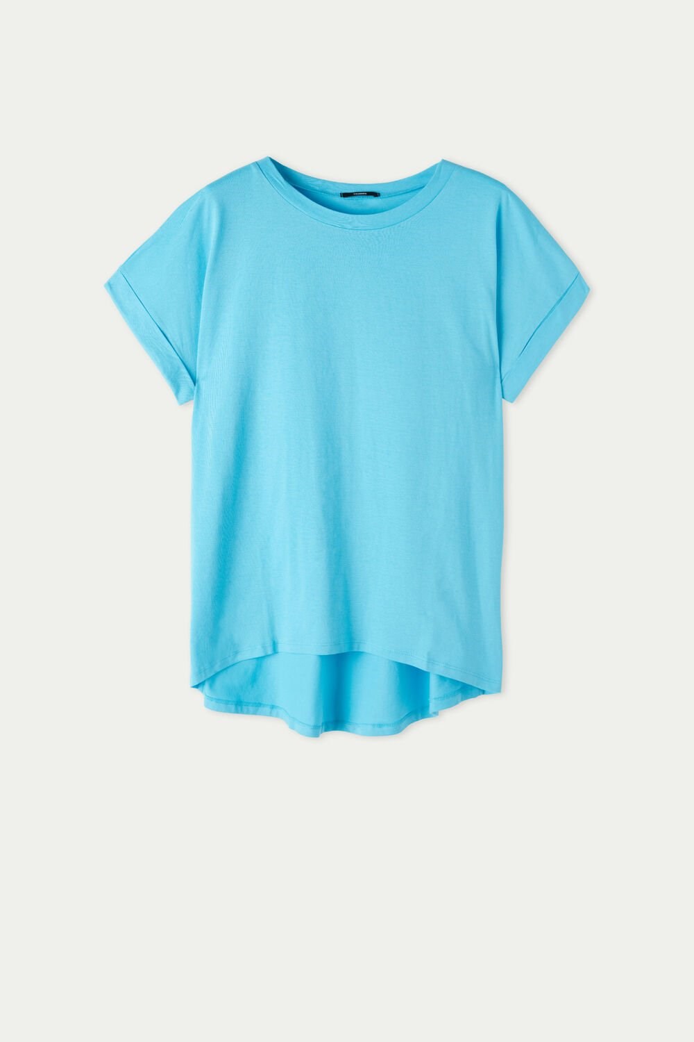 Light Blue Bright Blue 257v Tezenis Turned-Up Kimono Sleeve Cotton T-Shirt | 109568-IRO