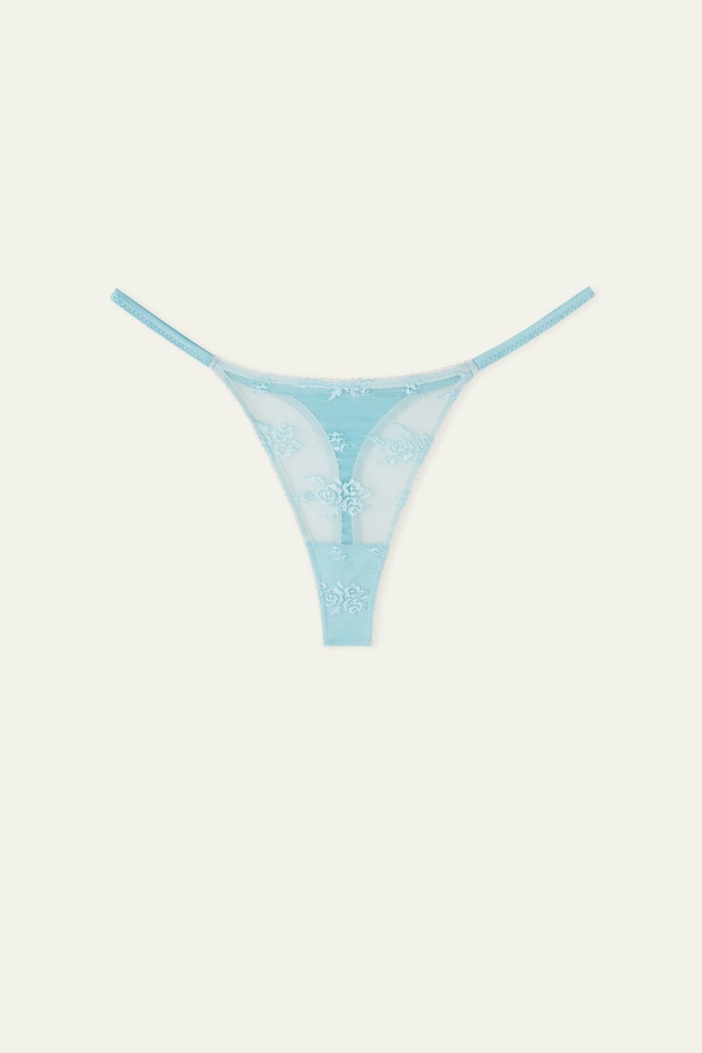 Light Blue Light Blue 255v Tezenis Paradise Lace High-Cut String Thong | 193754-OWC