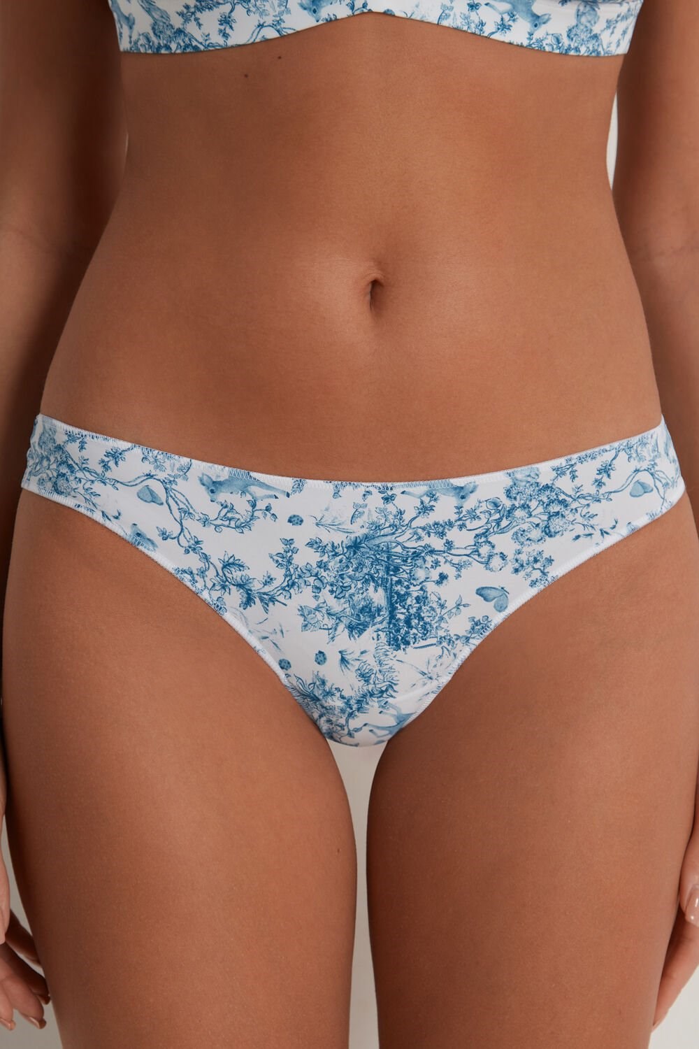 Light Blue Romantic Forest Print 597v Tezenis Printed Microfiber Brazilian Panties | 184957-KDH