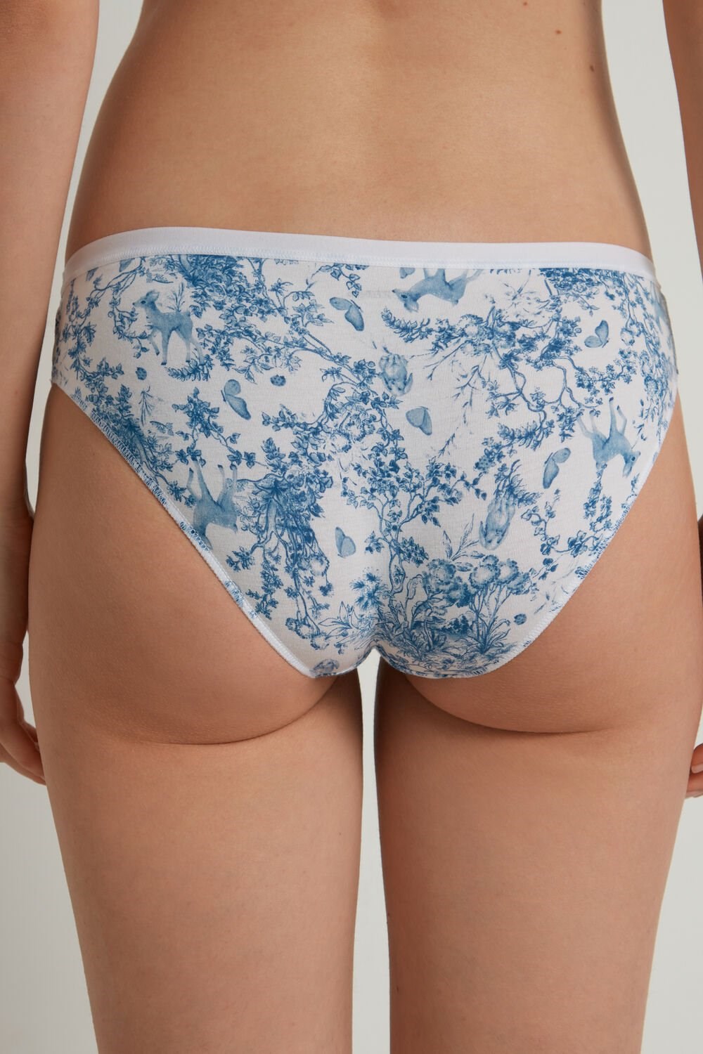 Light Blue Romantic Forest Print 597v Tezenis Printed Cotton Panties | 209683-ILF