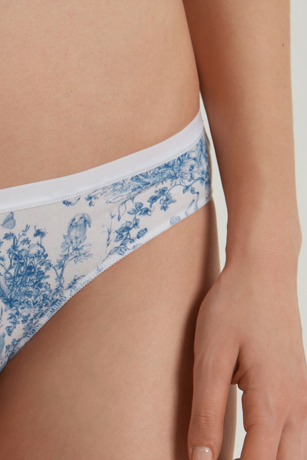 Light Blue Romantic Forest Print 597v Tezenis Printed Cotton Panties | 209683-ILF