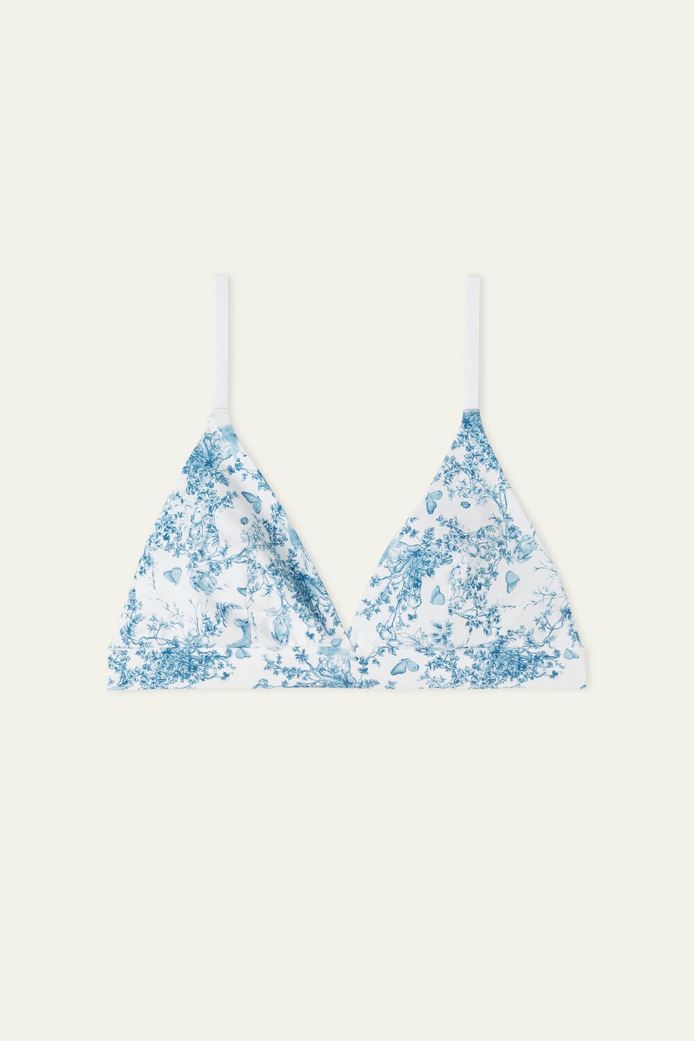 Light Blue Romantic Forest Print 597v Tezenis Lisbon Printed Microfiber Triangle Bra | 320164-MFQ