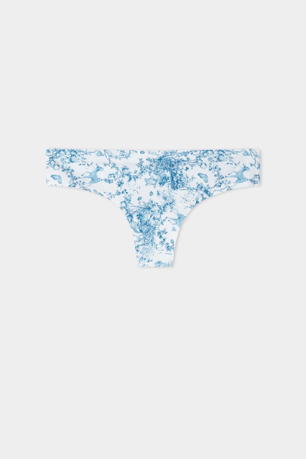 Light Blue Romantic Forest Print 597v Tezenis Raw Edge Brazilian Brief in Printed Microfiber | 813926-VSE