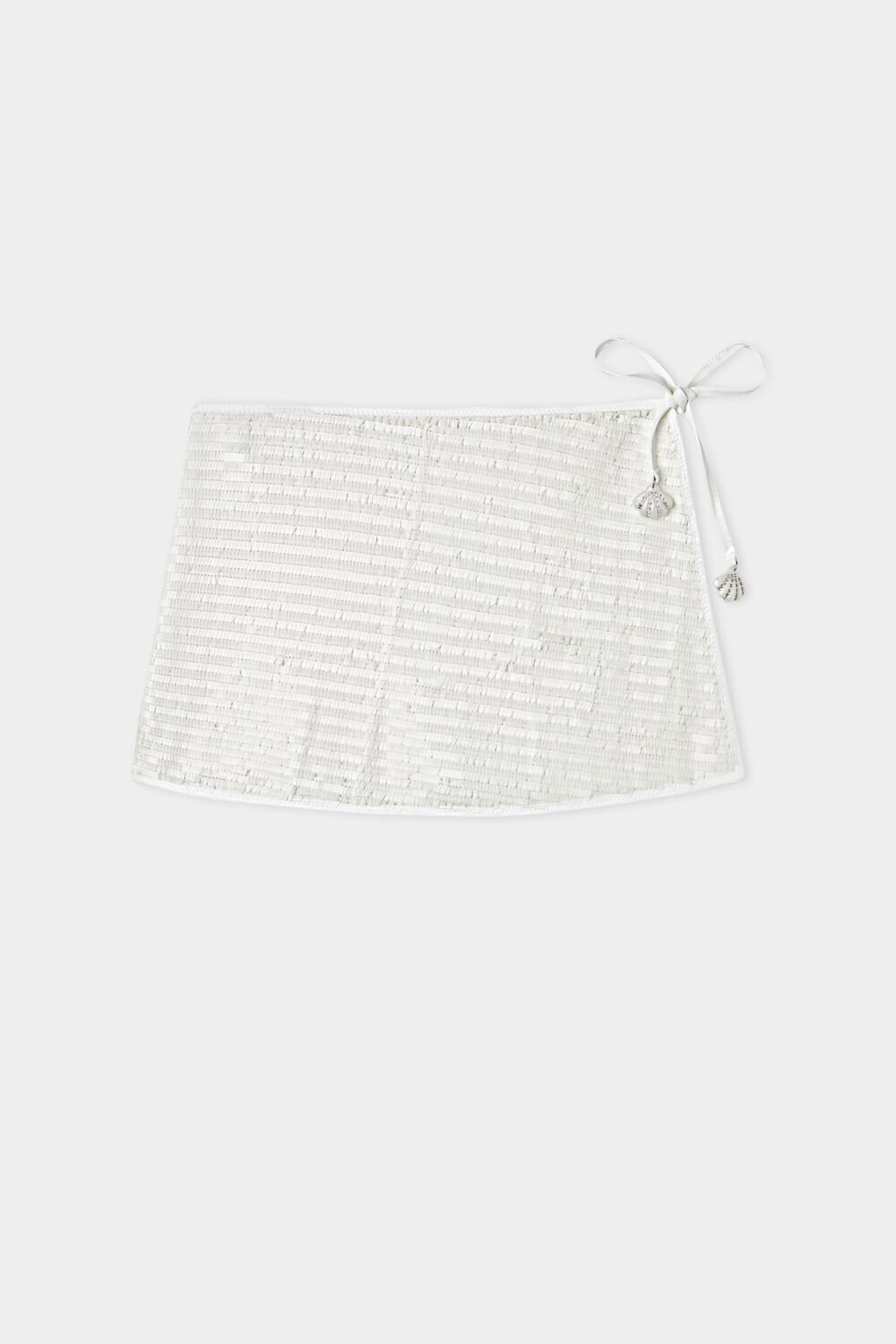 Metallic Glossy White 137w Tezenis Party a la Plage Limited-Edition String Pareo Mini Skirt | 164329-QWV