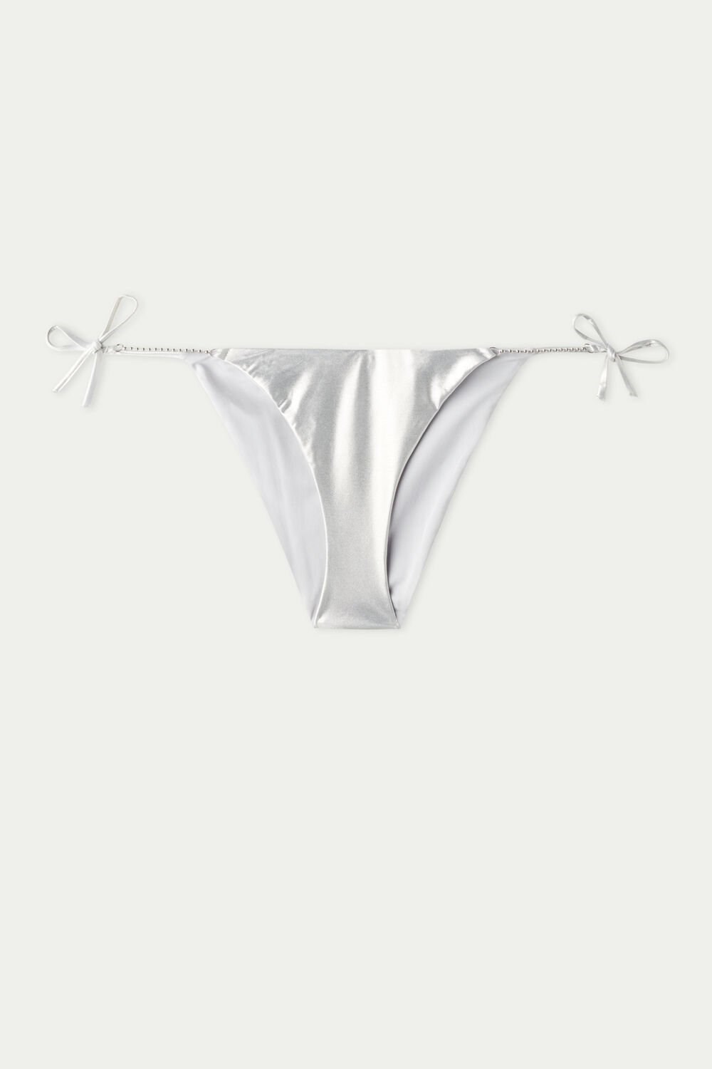 Metallic Silver 570v Tezenis Metallic Silver Laced Bikini Bottoms | 628790-GEI