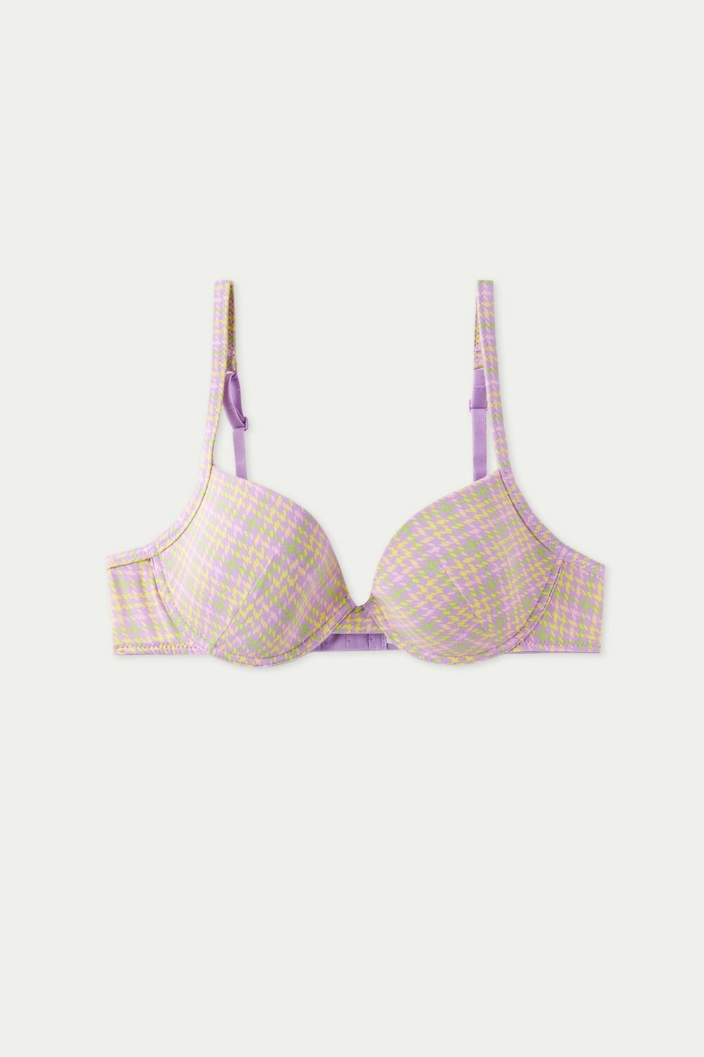 Multicolor Houndstooth Candy Print 293v Tezenis Athens Printed Push-Up Bra | 410692-ASN