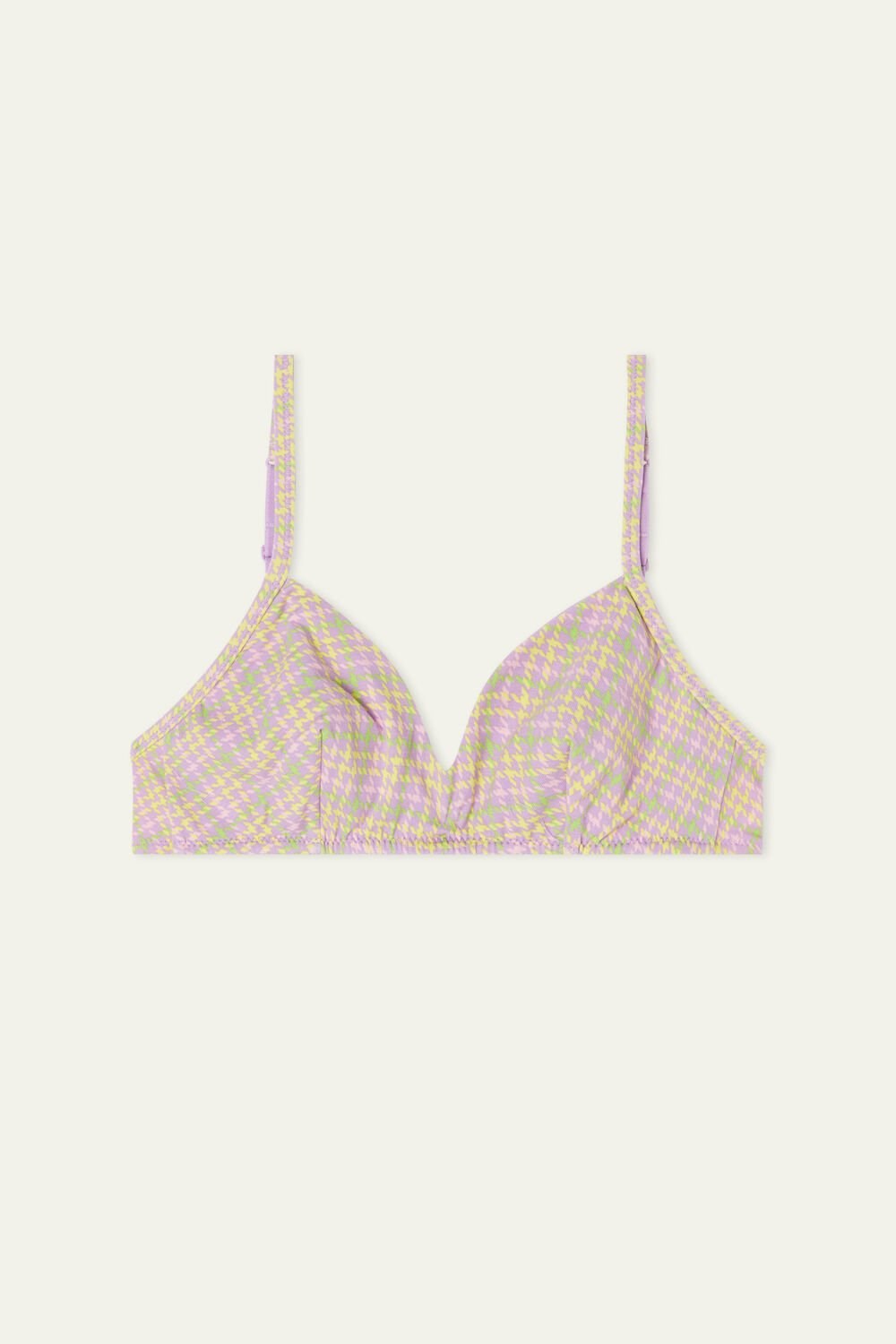 Multicolor Houndstooth Candy Print 293v Tezenis Lisbon Triangle Bra in Printed Cotton | 596027-YZT