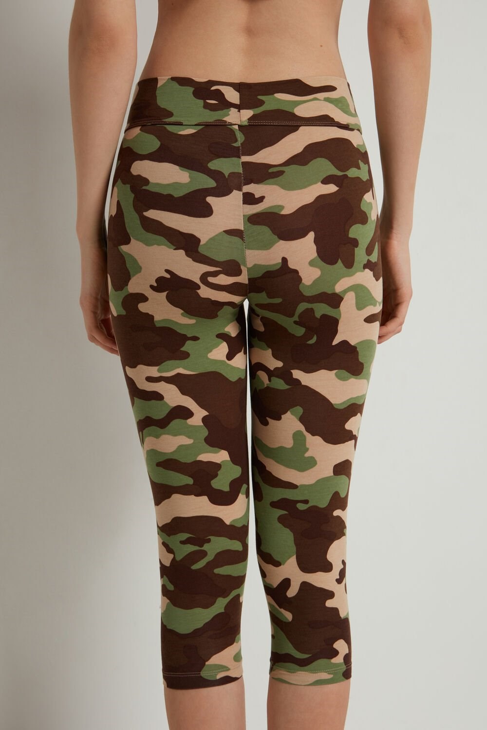 Multicolor New Camo Print 588v Tezenis Printed Cotton Capri Leggings | 894305-AXD