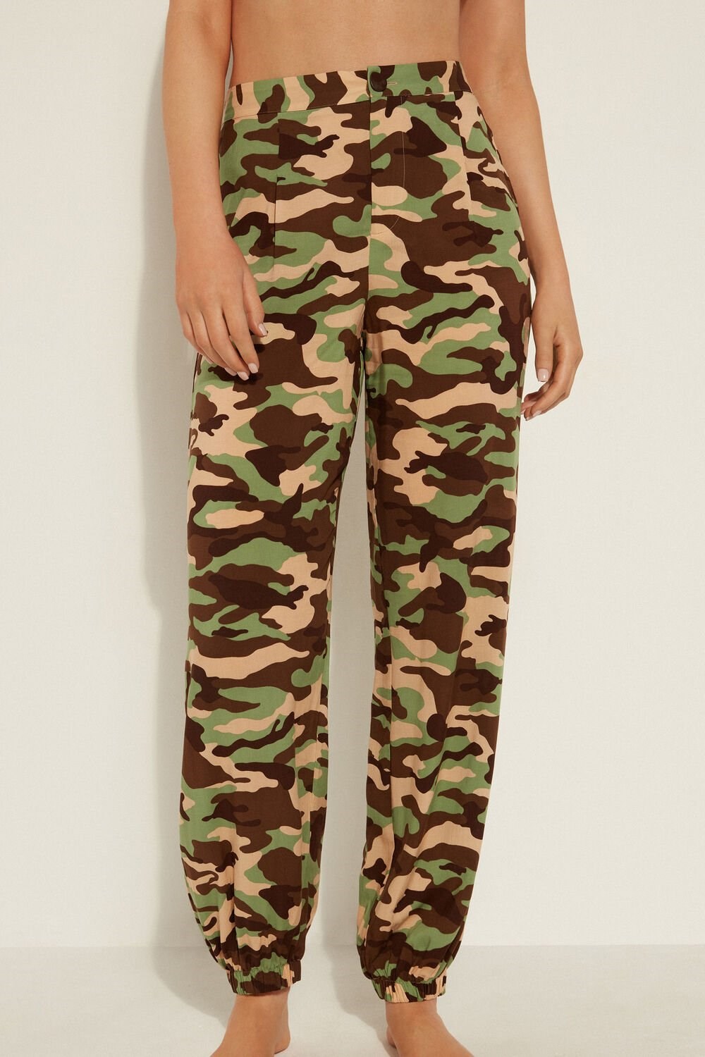 Multicolor New Camo Print 588v Tezenis Viscose Fabric Joggers | 709261-ZVR