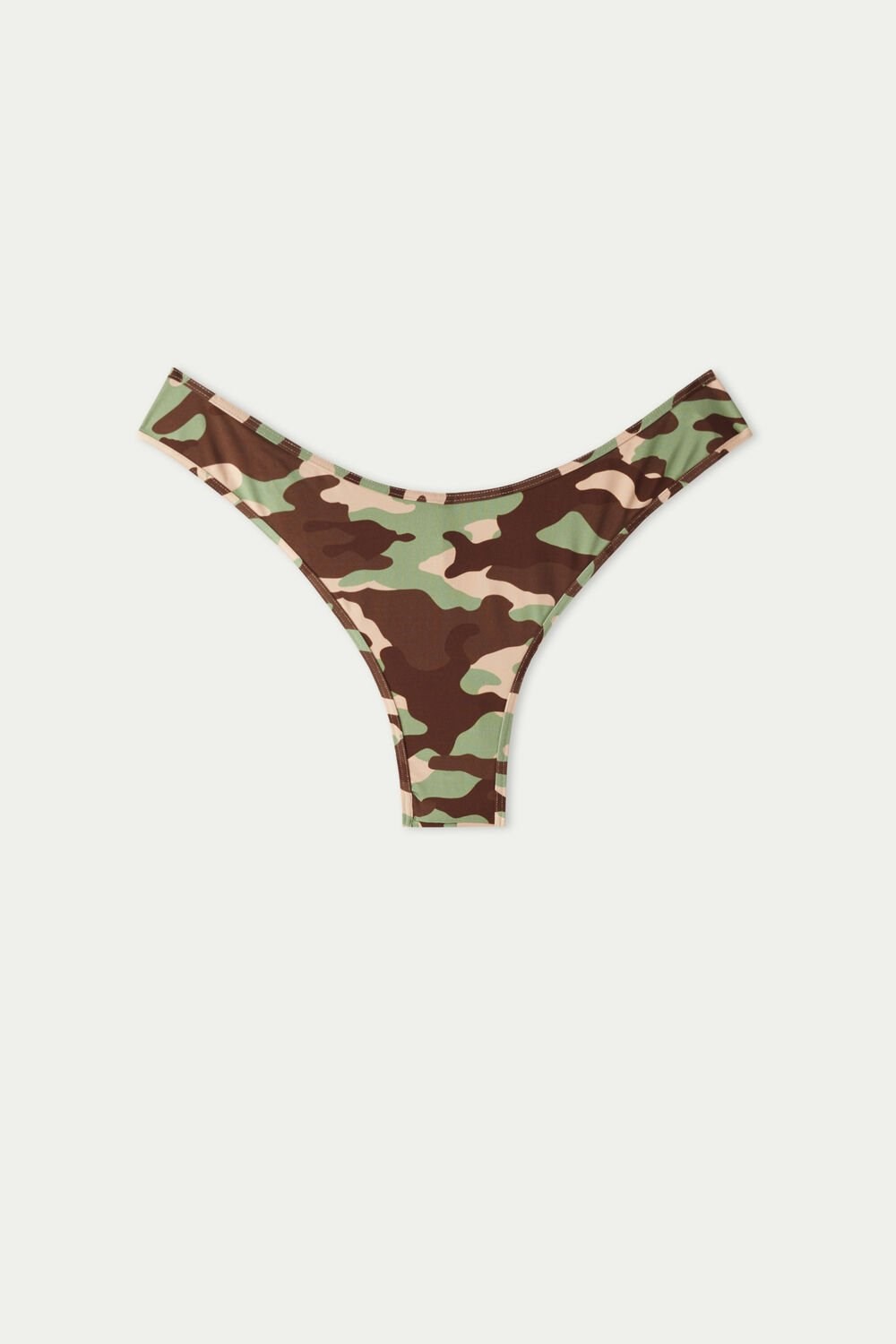 Multicolor New Camo Print 649v Tezenis New Camo Family High-Cut Brazilian Bikini Bottoms | 084567-ZFO