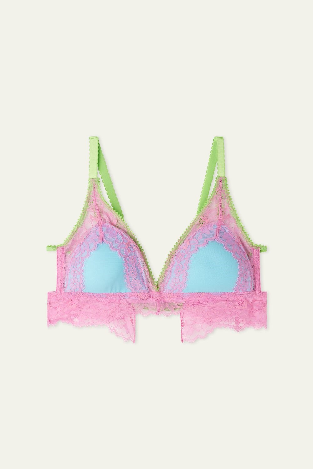 Multicolor Pink/Green/Light Blue 290v Tezenis Colors Emotion Havana Triangle Bra | 306298-BGE