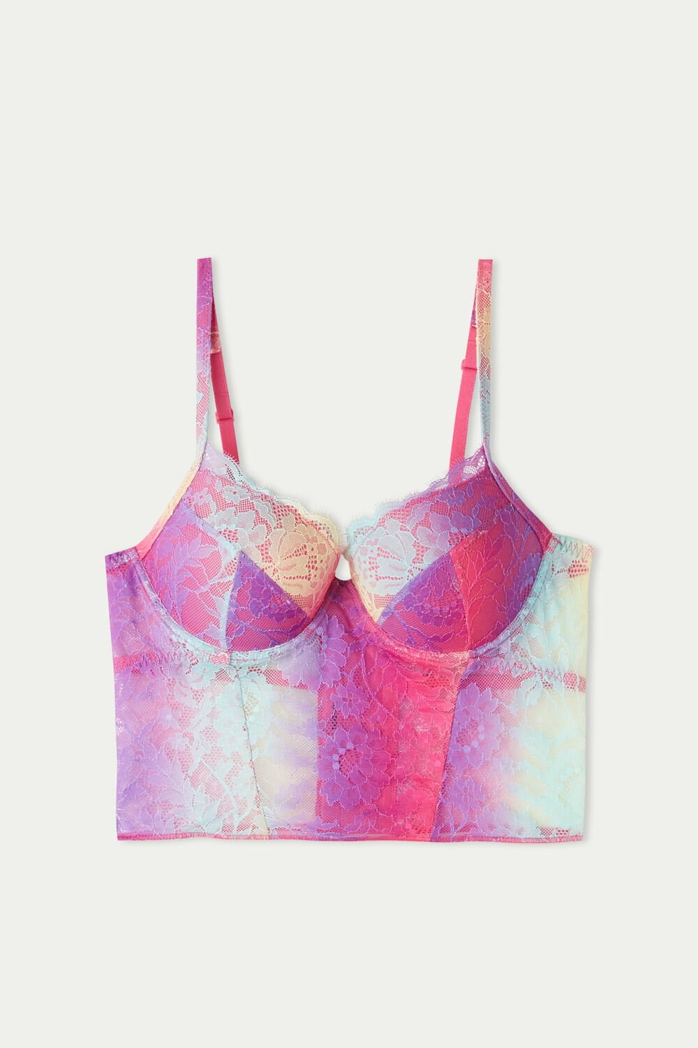 Multicolor Rainbow 278v Tezenis Rainbow Lace Push-Up Bra Top | 854713-KIZ