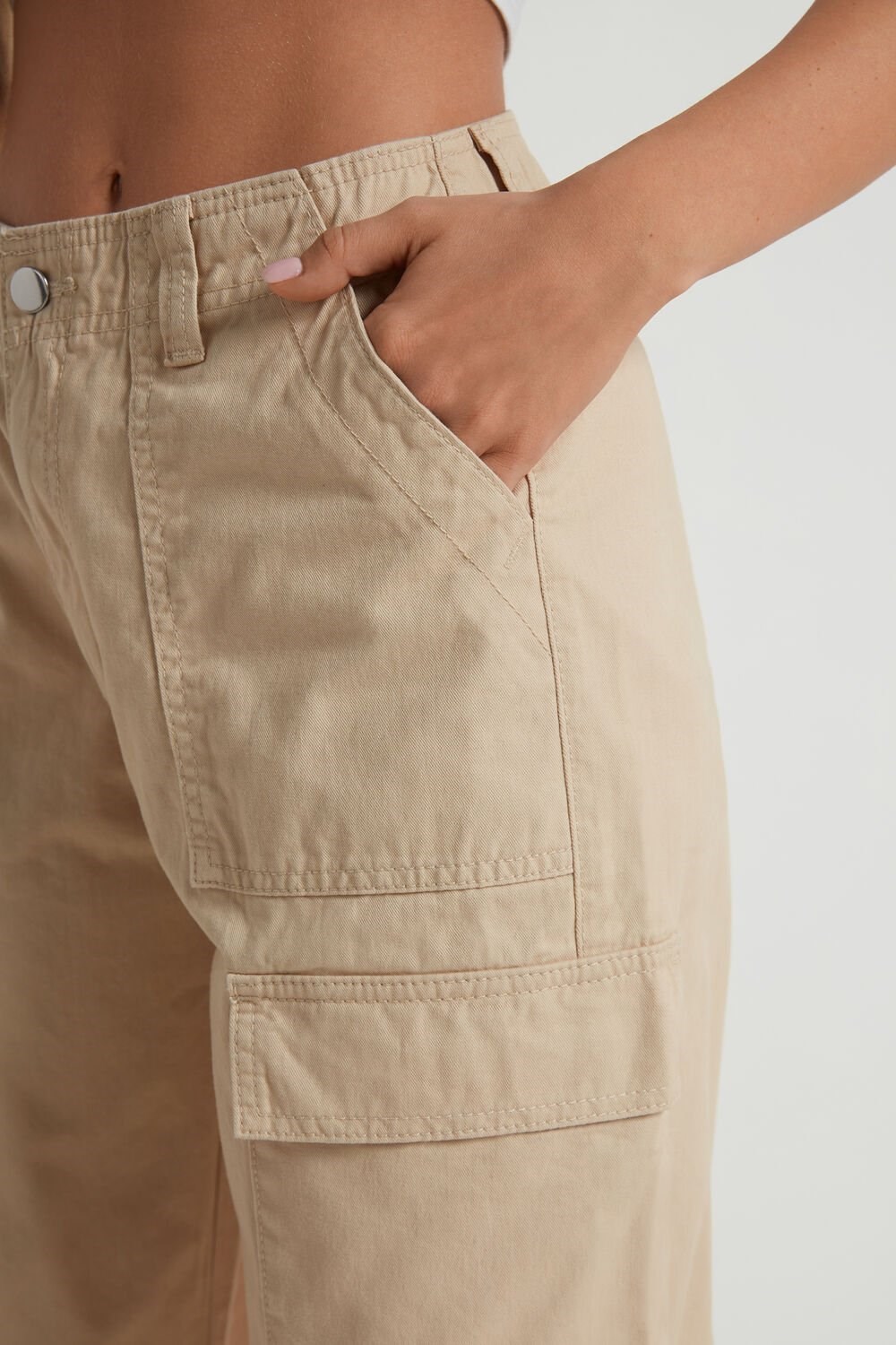 Nude Beige 320v Tezenis Denim Cargo Pants | 465018-DNB