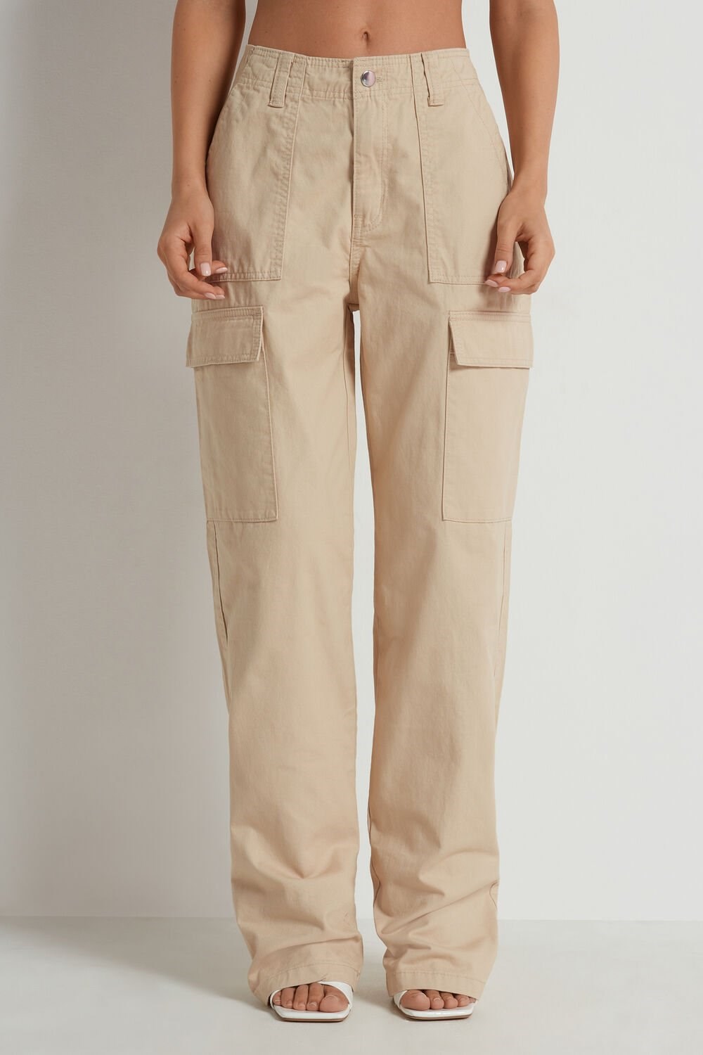 Nude Beige 320v Tezenis Denim Cargo Pants | 465018-DNB