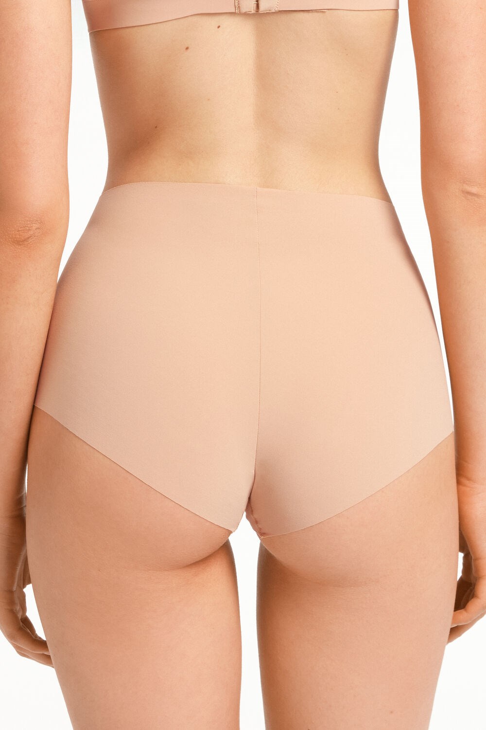 Nude Natural Blush 1905 Tezenis High-Waisted Raw-Cut Microfiber Hipsters | 613970-SCI