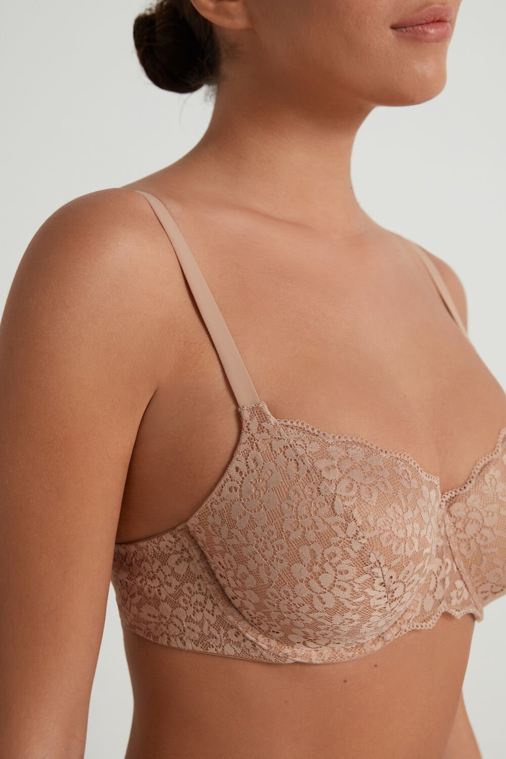 Nude Natural Blush 1905 Tezenis Prague Full Cover Recycled Lace Balconette Bra | 189702-JYC