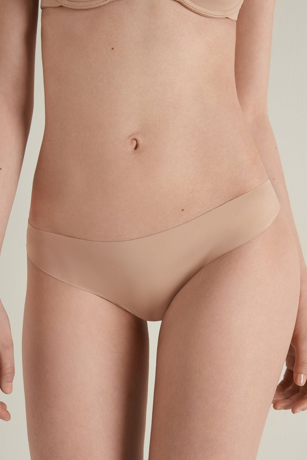 Nude Natural Blush 1905 Tezenis Raw-Edge Microfiber Cheeky | 259834-TRJ