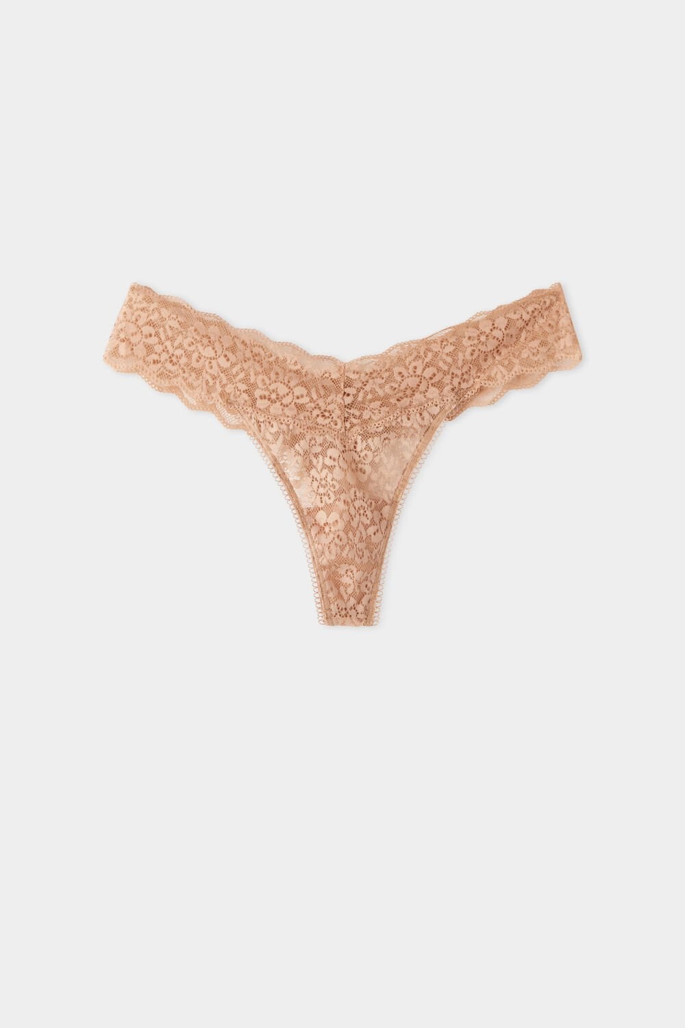 Nude Natural Blush 1905 Tezenis Recycled Lace High-Cut Thong | 630947-FYJ