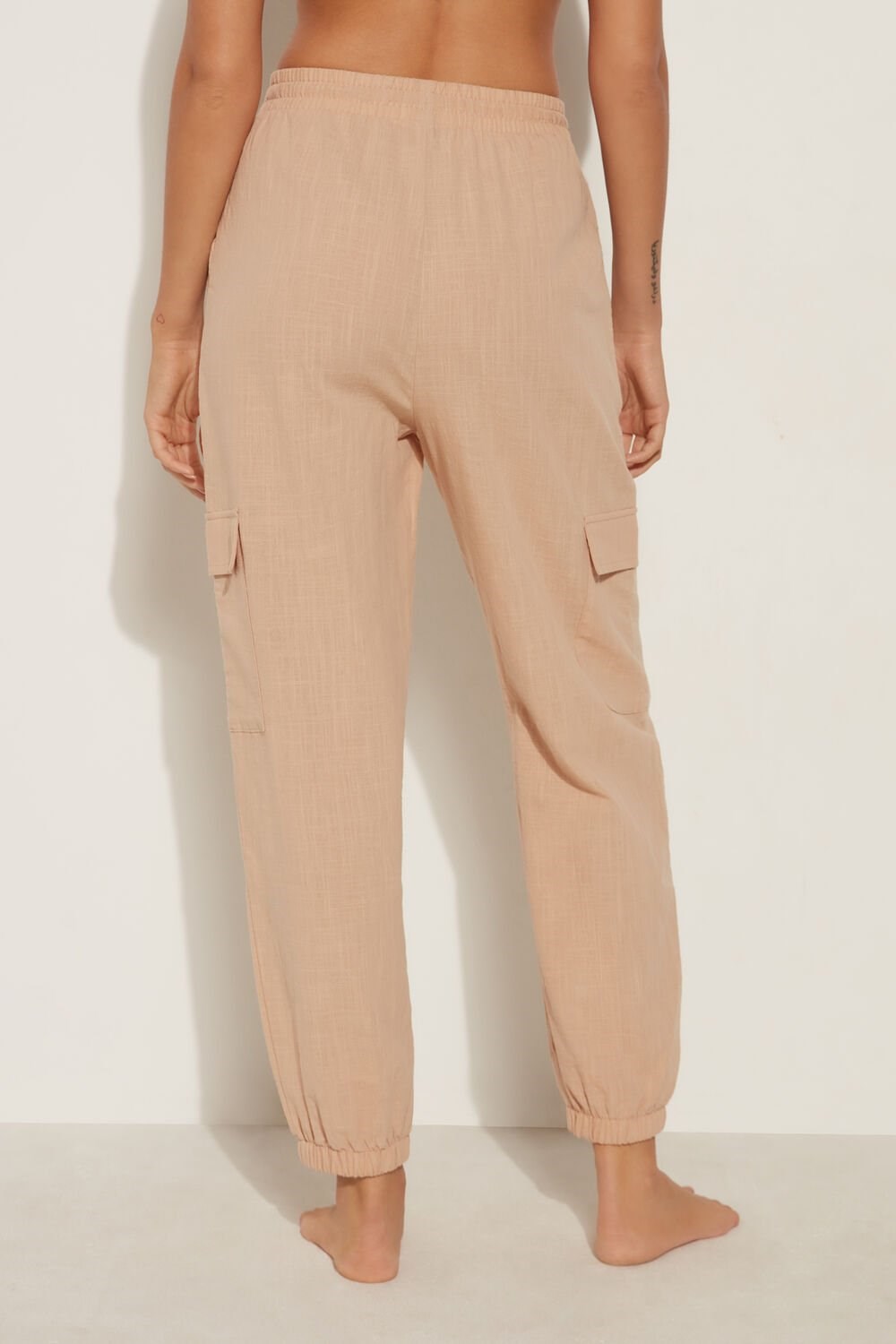 Nude Nude Sand 557v Tezenis Cotton Canvas Cargo Pants | 537420-TAX